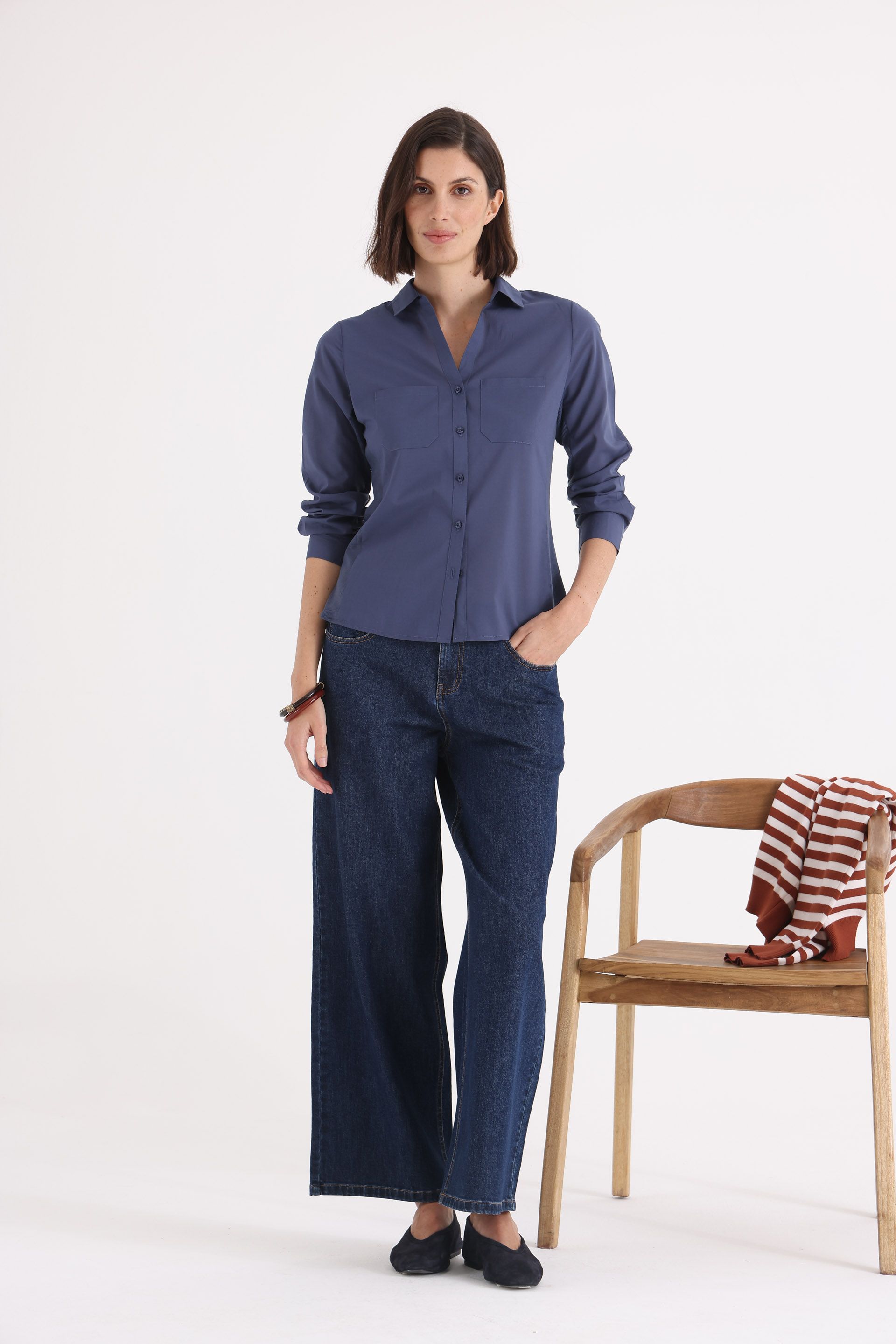 CAMISA-ALGODÓN-LILY-LISA-AZUL GRISACEO-0100725127