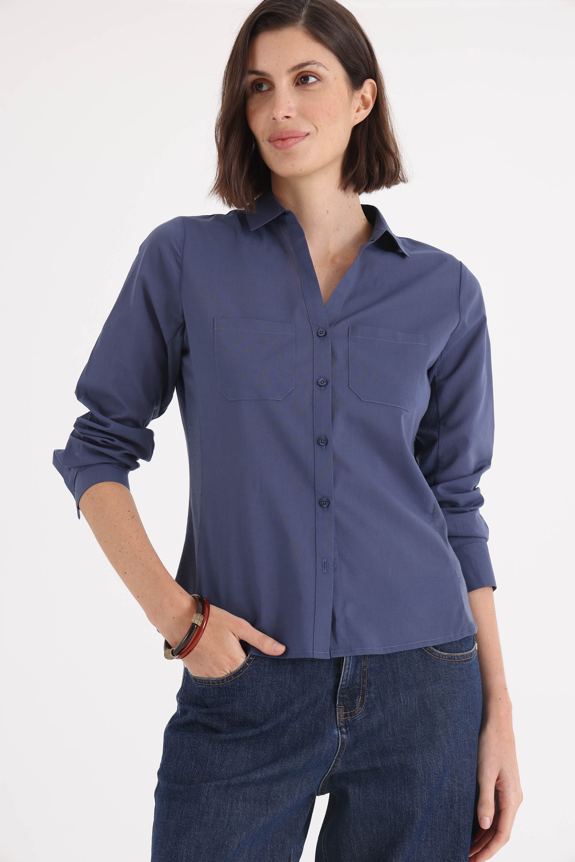 CAMISA-ALGODÓN-LILY-LISA-AZUL GRISACEO-0100725127