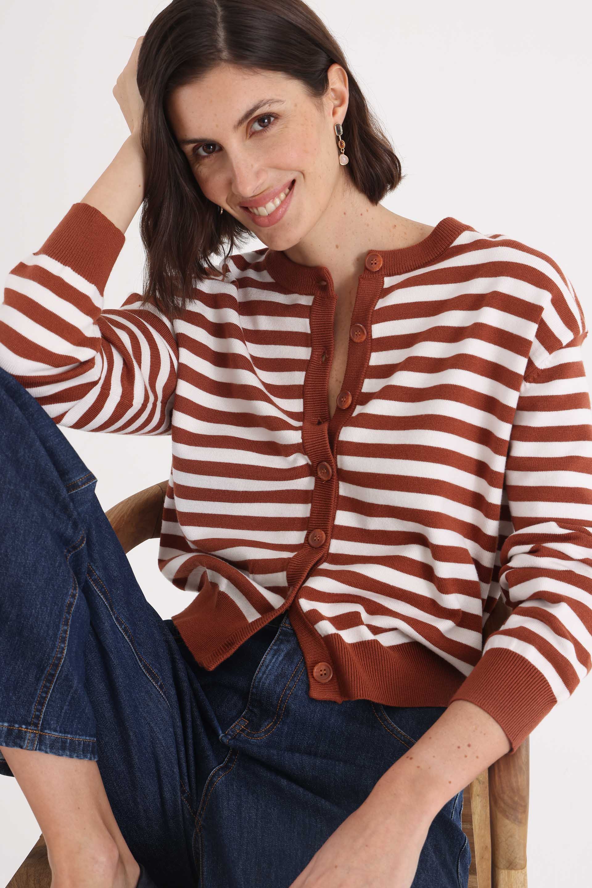 CARDIGAN-TEJIDO-RAYADO-MELISSA-MARRON-0800374110