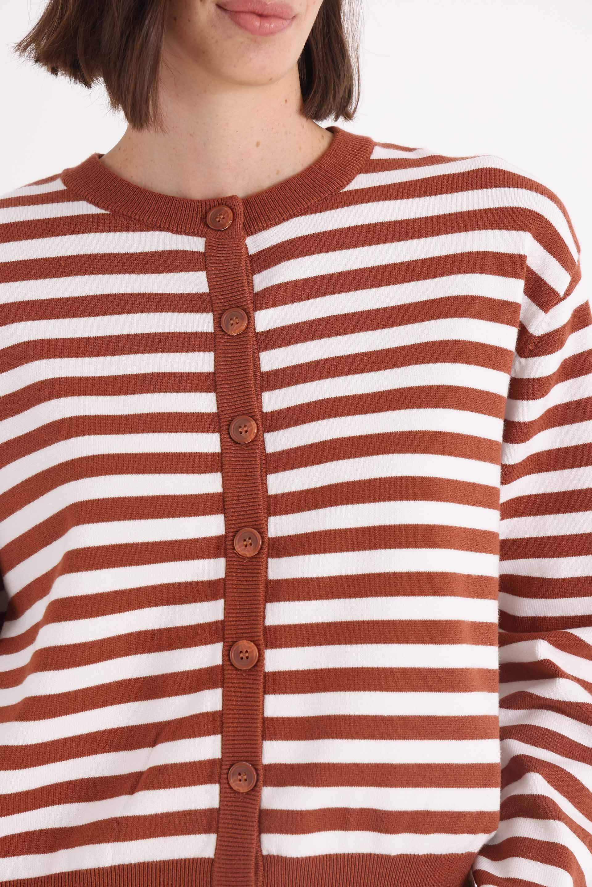 CARDIGAN-TEJIDO-RAYADO-MELISSA-MARRON-0800374110