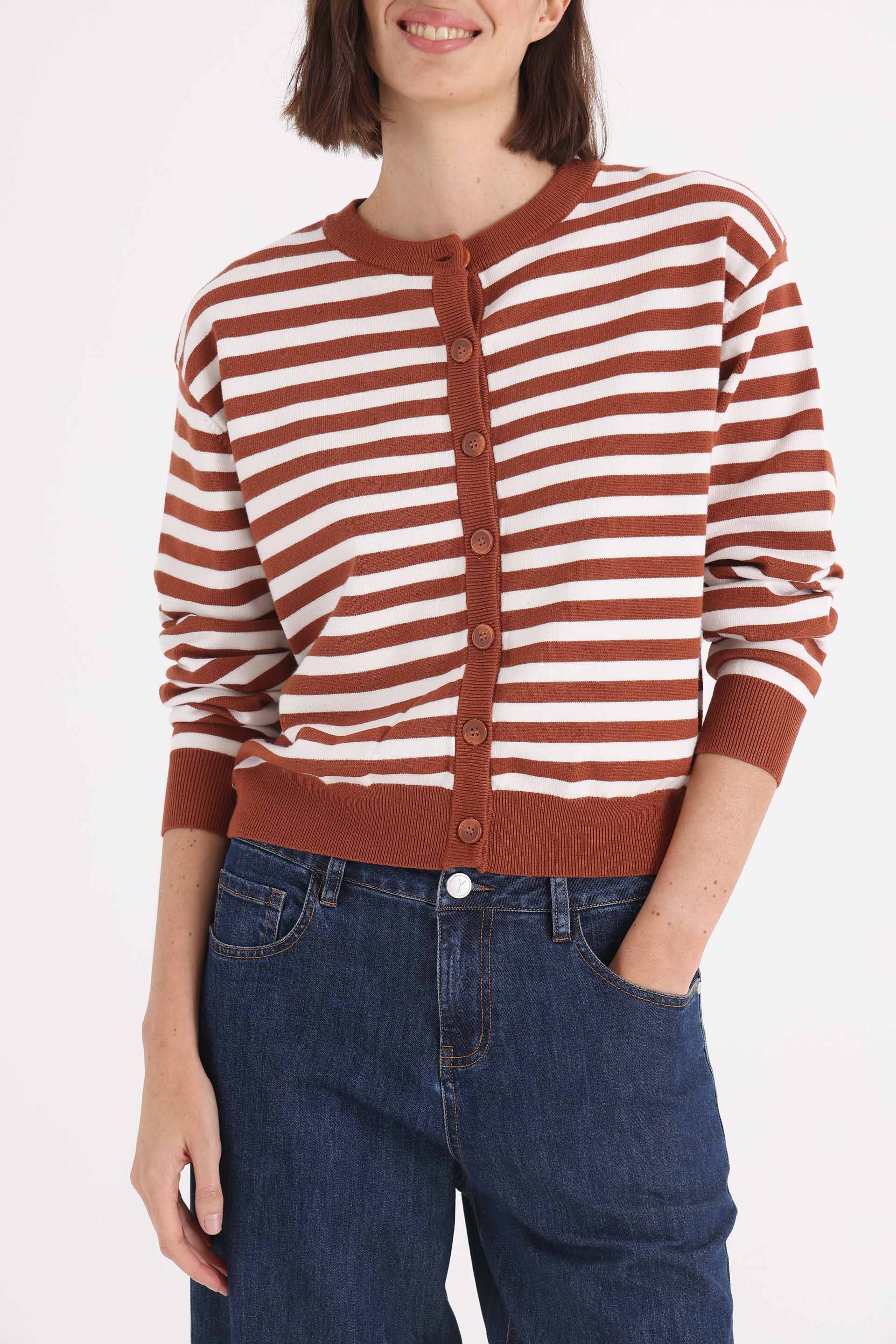 CARDIGAN-TEJIDO-RAYADO-MELISSA-MARRON-0800374110