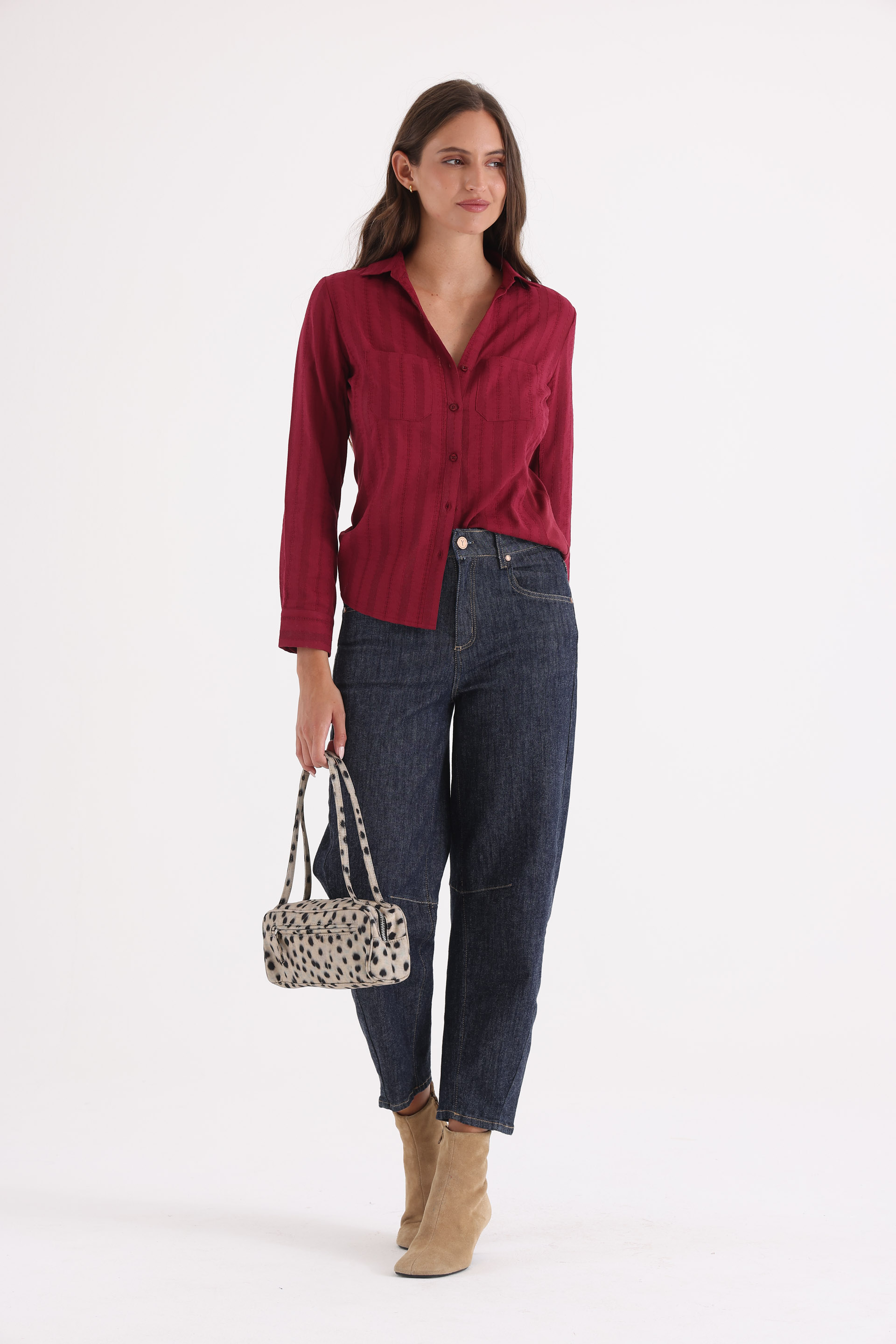 CAMISA LILY TEXTURA BORDO