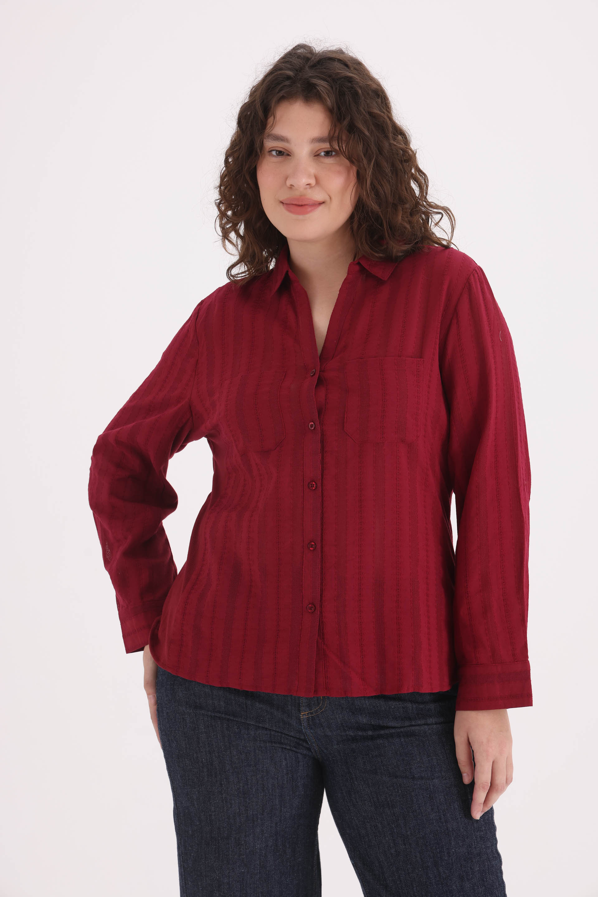 CAMISA LILY TEXTURA BORDO
