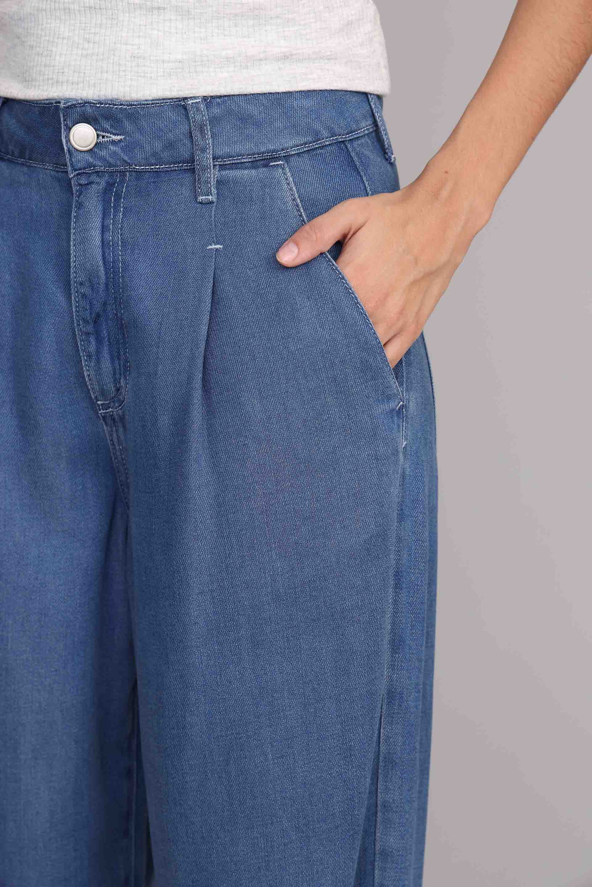 WIDE LEG SASTRERO CELESTE 