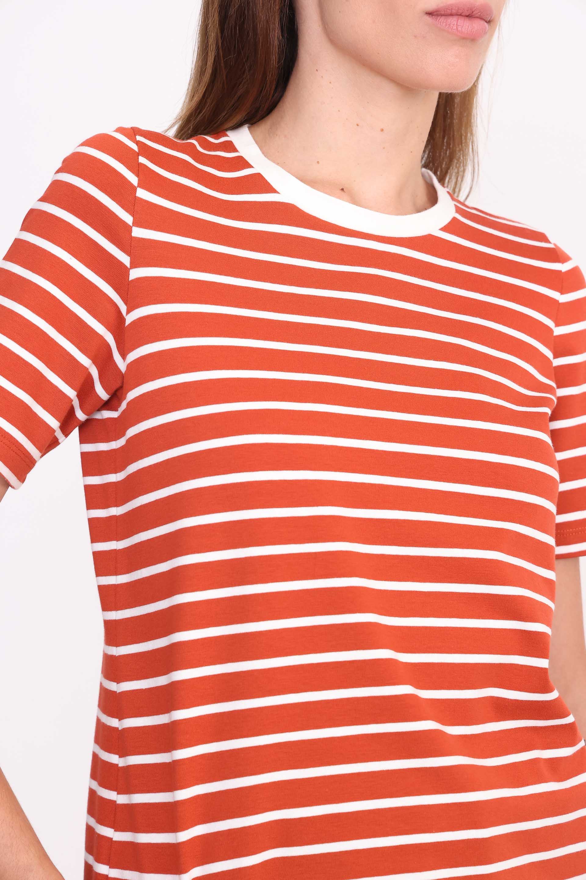 REMERA RAYADA GINA LADRILLO 