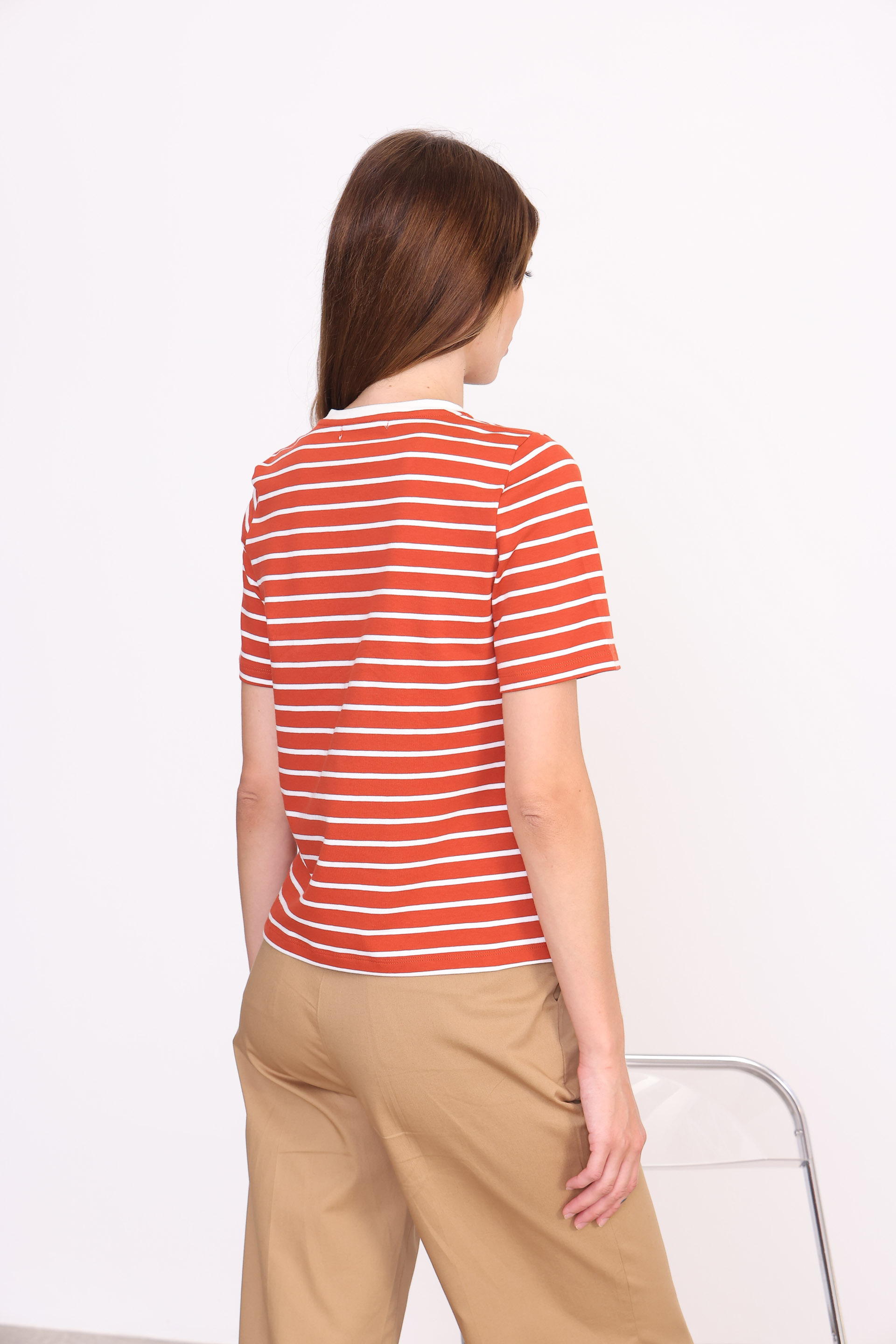 REMERA RAYADA GINA LADRILLO 