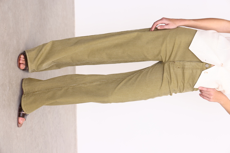 JEAN WIDE LEG TIRO ALTO RAYADOVERDE SECO