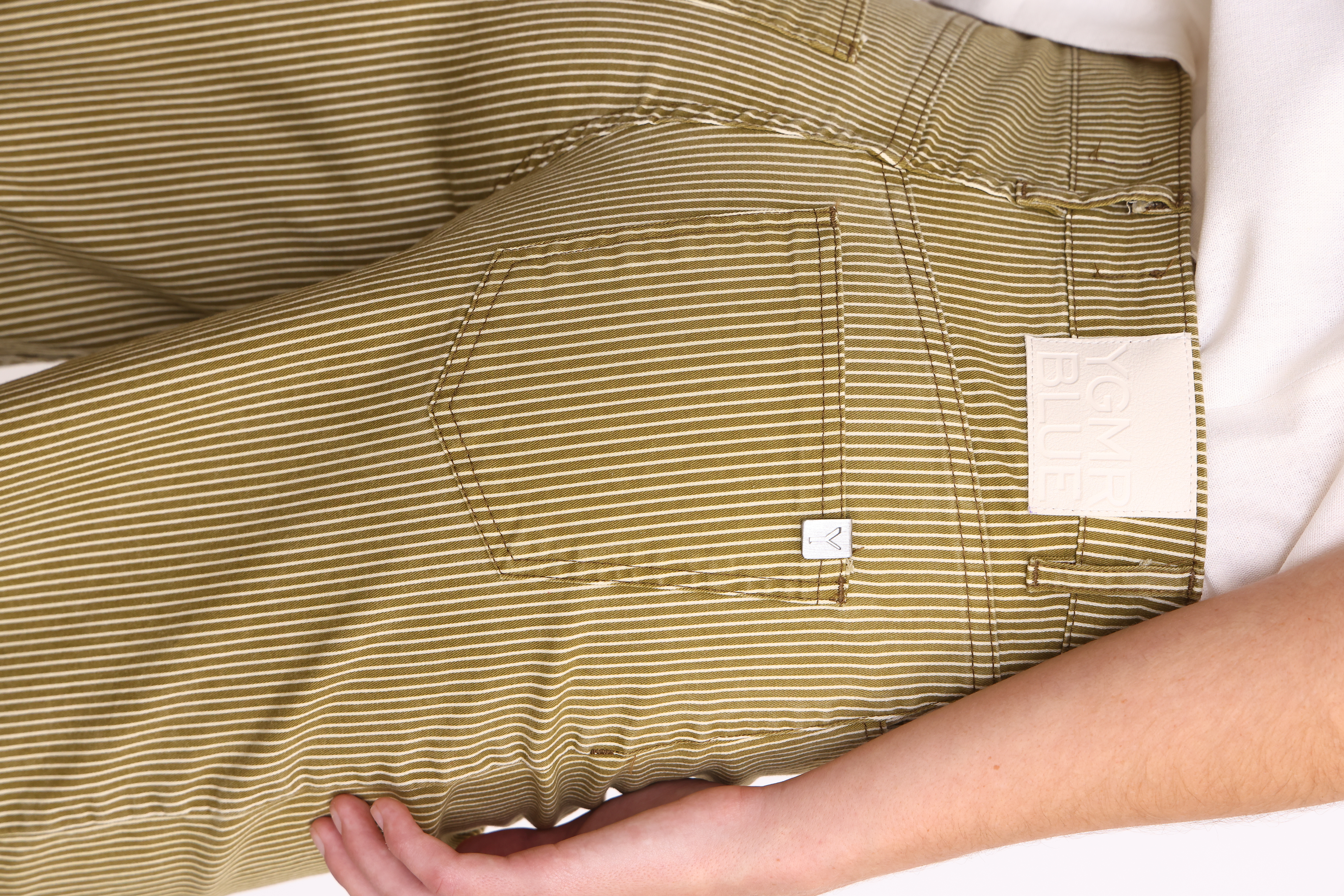 JEAN WIDE LEG TIRO ALTO RAYADOVERDE SECO