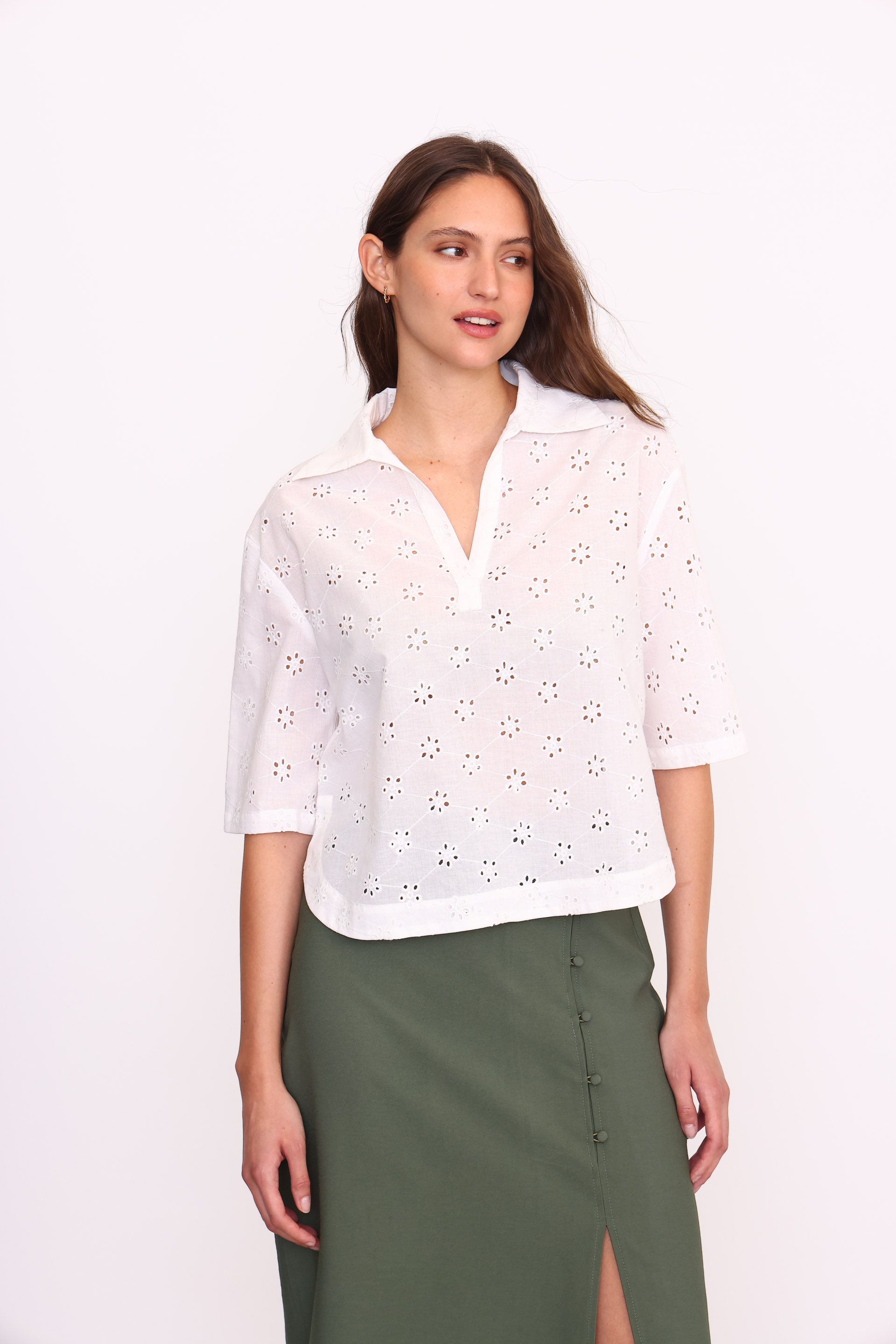 BLUSA BRODERIE SARA BLANCO
