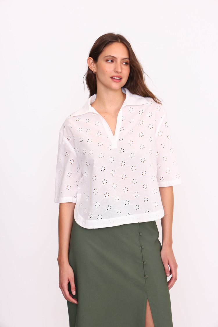 BLUSA BRODERIE SARA BLANCO