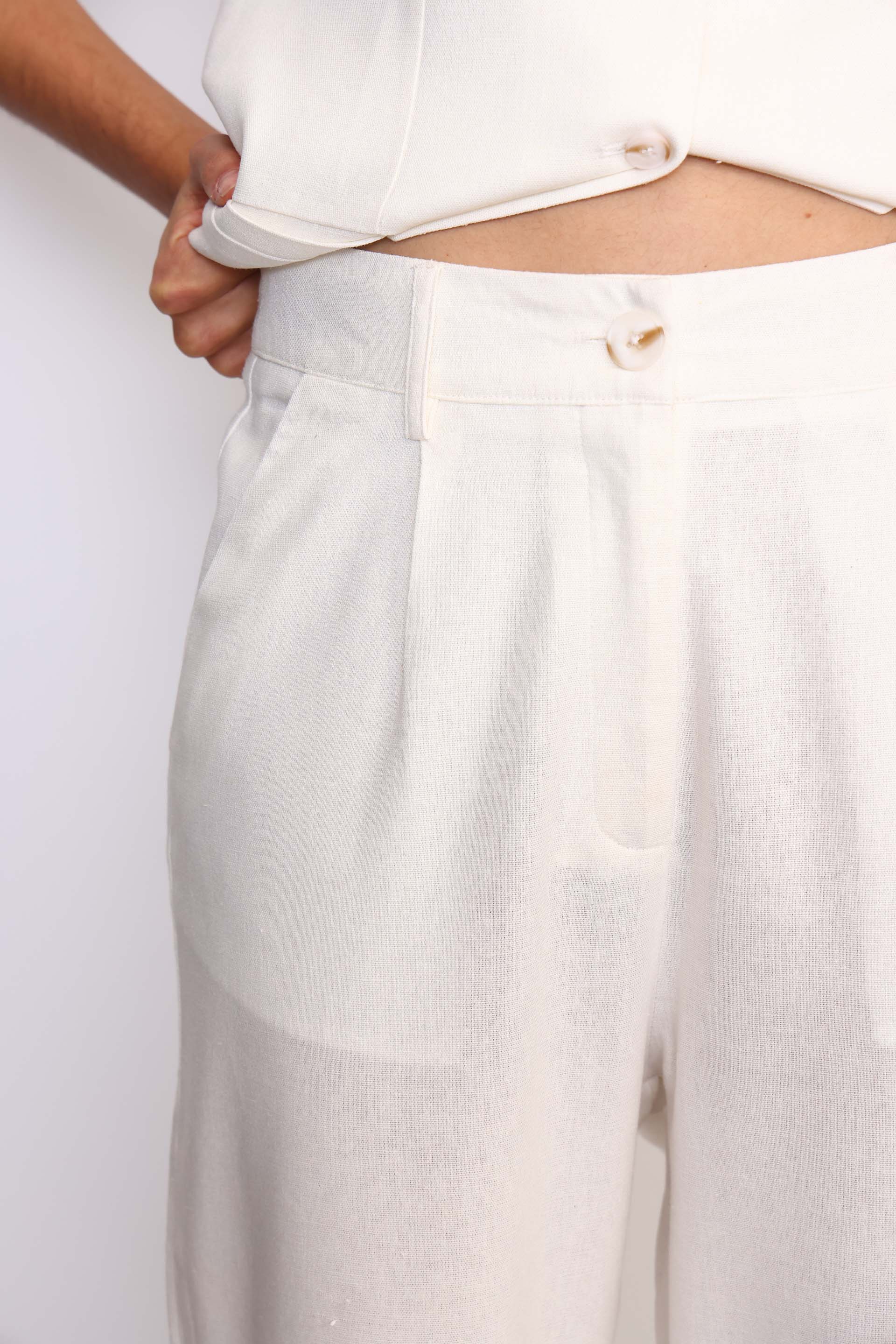 PANTALON LINO SASTRERO BLANCO