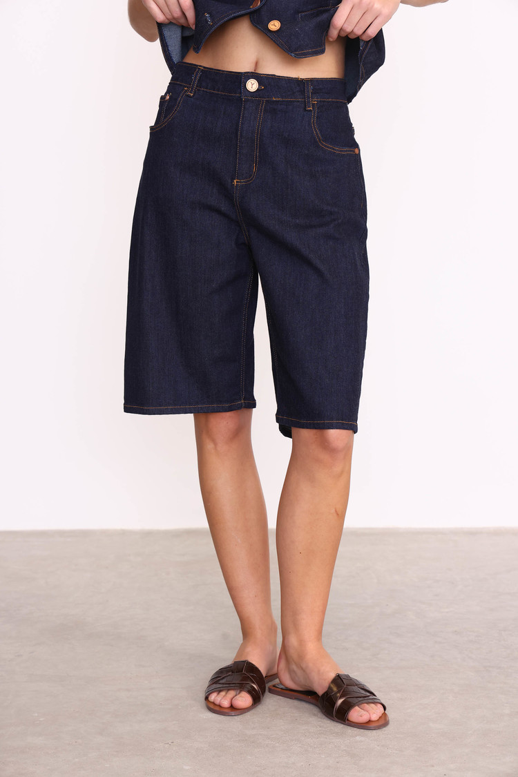 BERMUDA JUANA DENIM AZUL MARINO