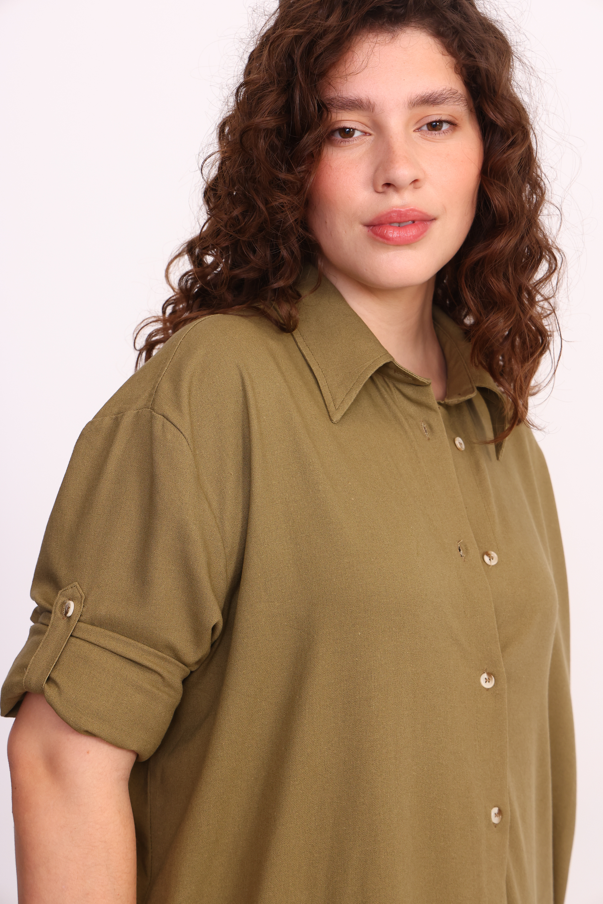 VESTIDO AZU VERDE OLIVA