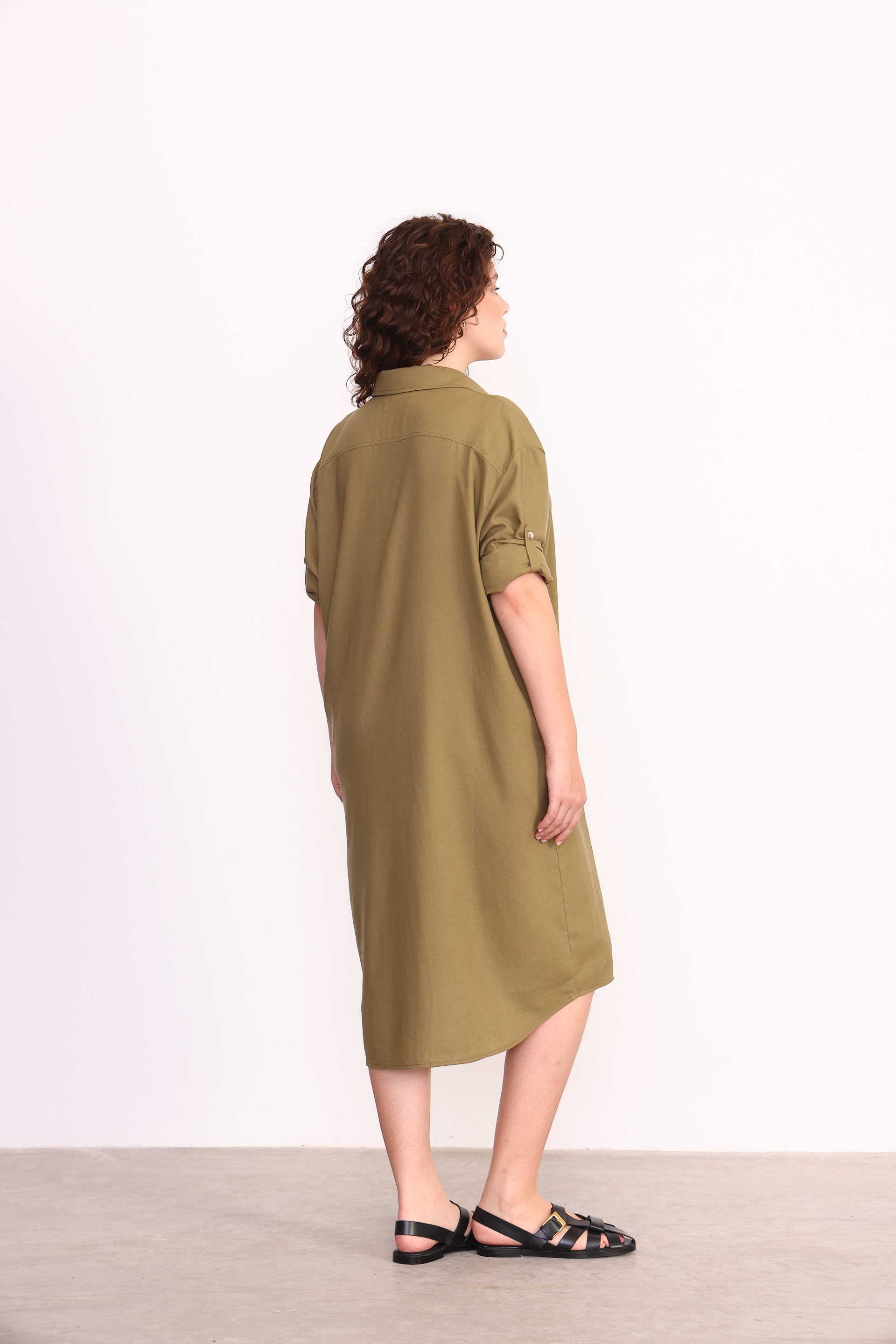 VESTIDO AZU VERDE OLIVA