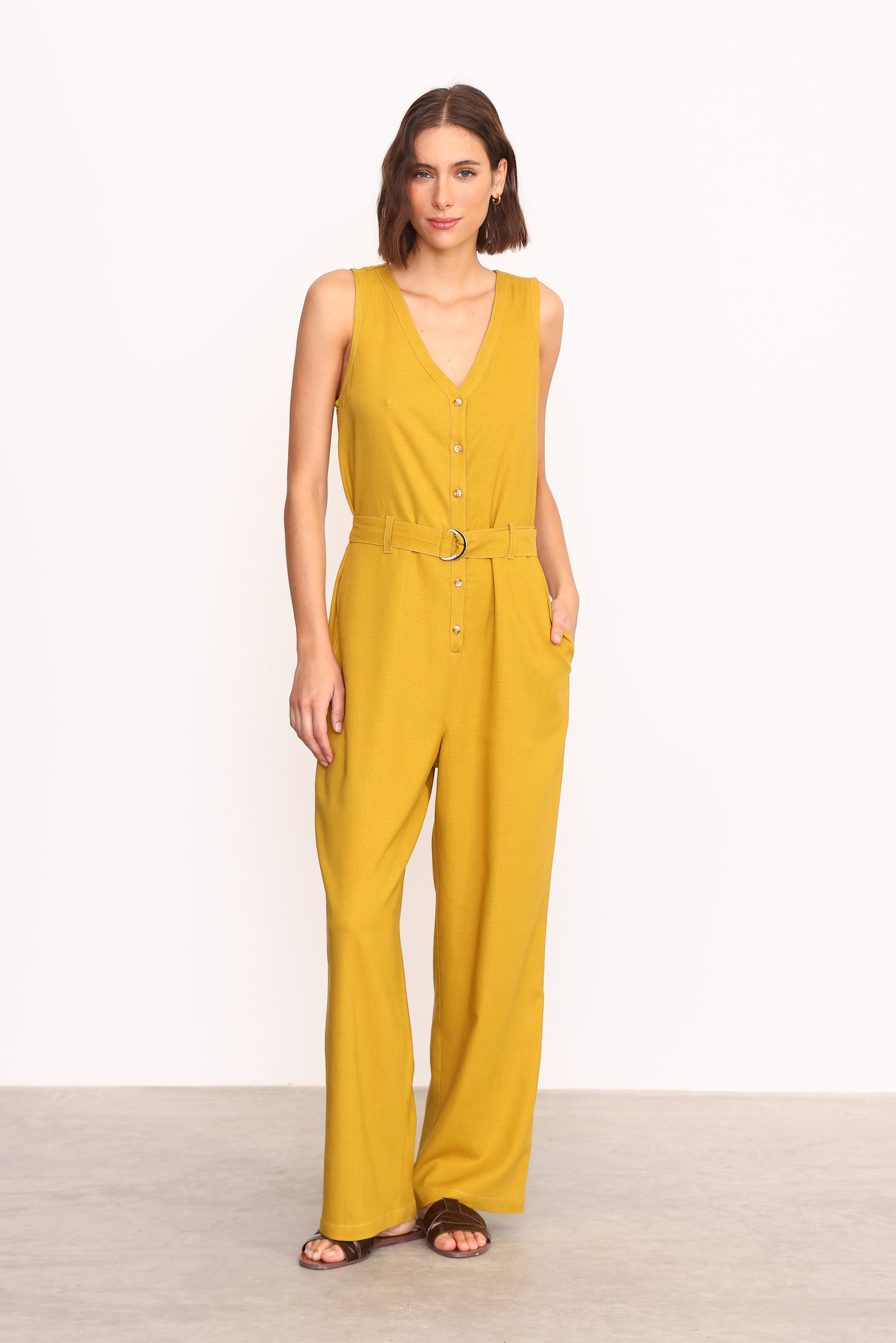 MONO LINO FRANCA VERDE OLIVA