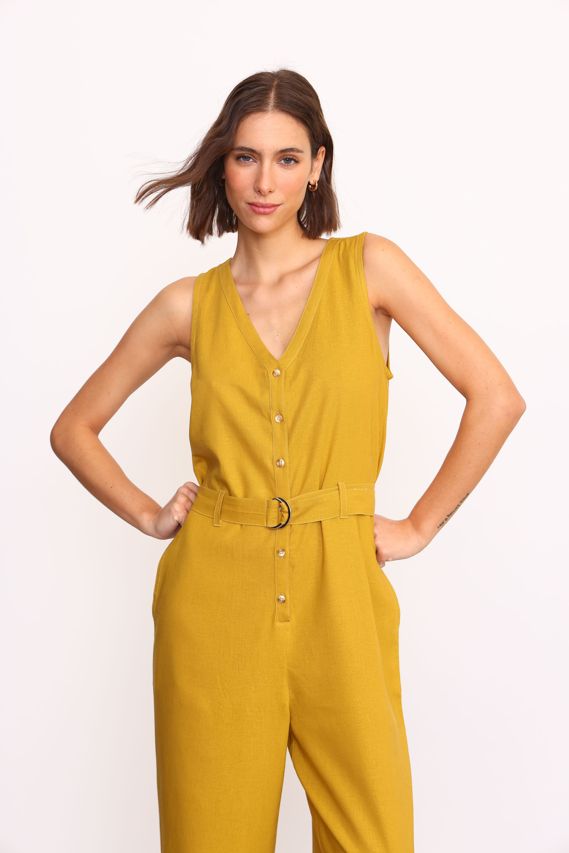 MONO LINO FRANCA VERDE OLIVA