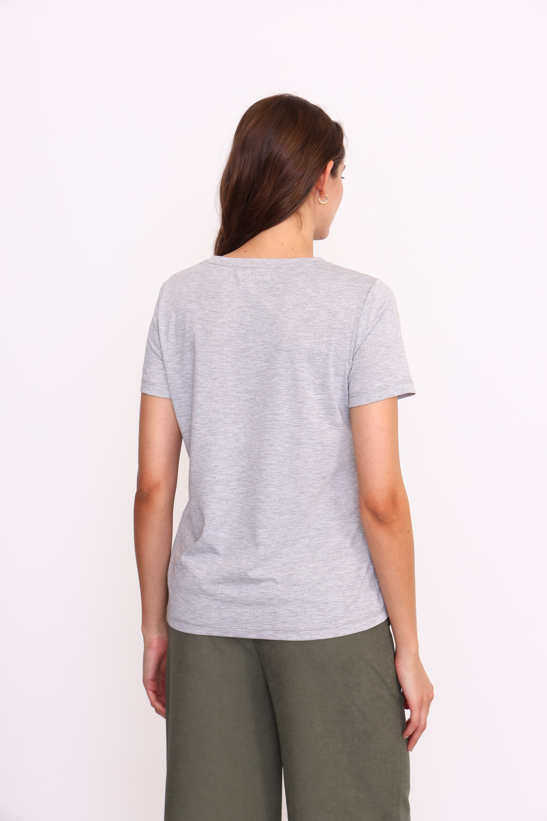 REMERA HELENA MC ESCOTE V GRIS MELANGE