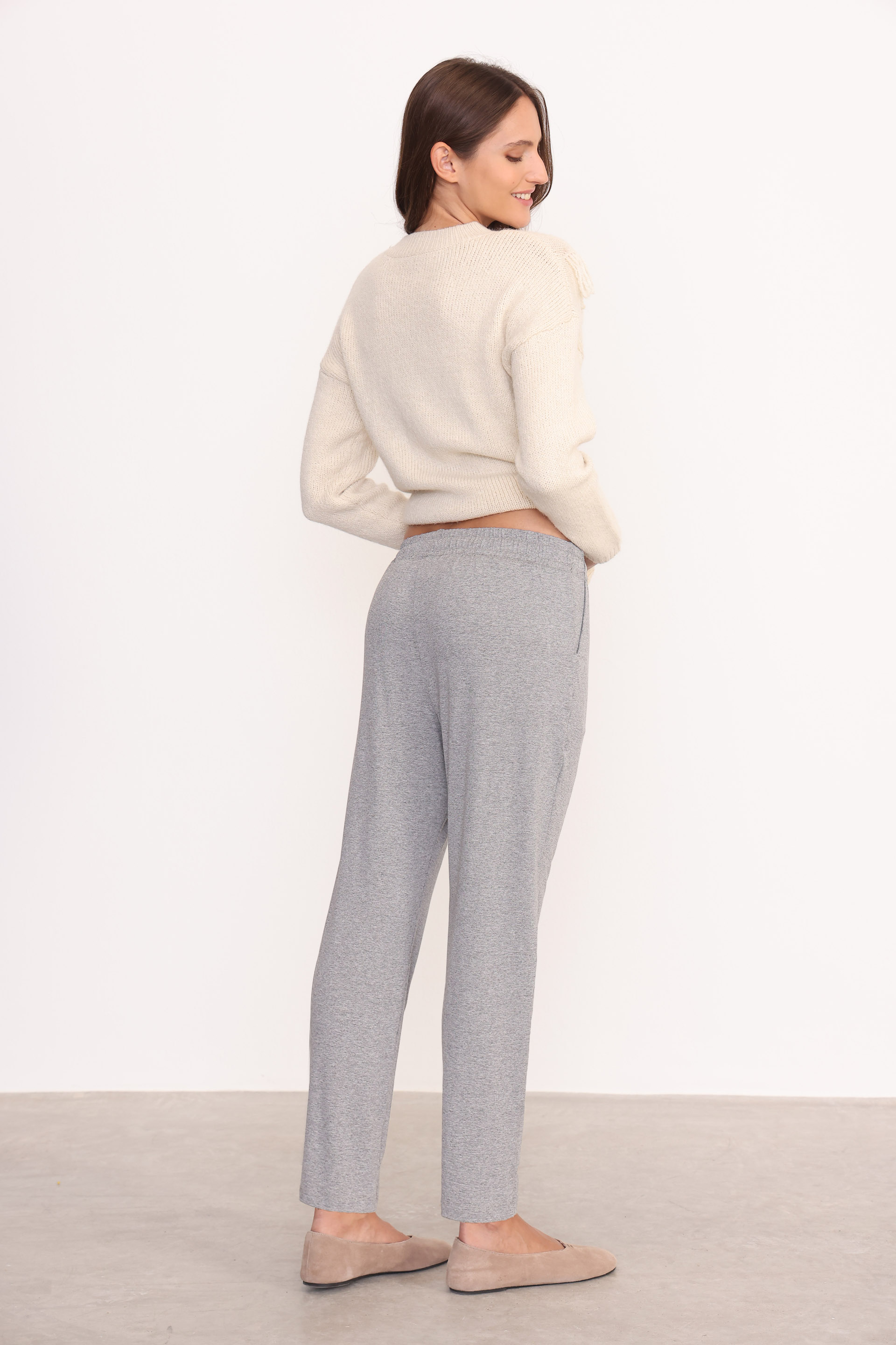 PANTALON BOHO ARETHA GRIS MELANGE