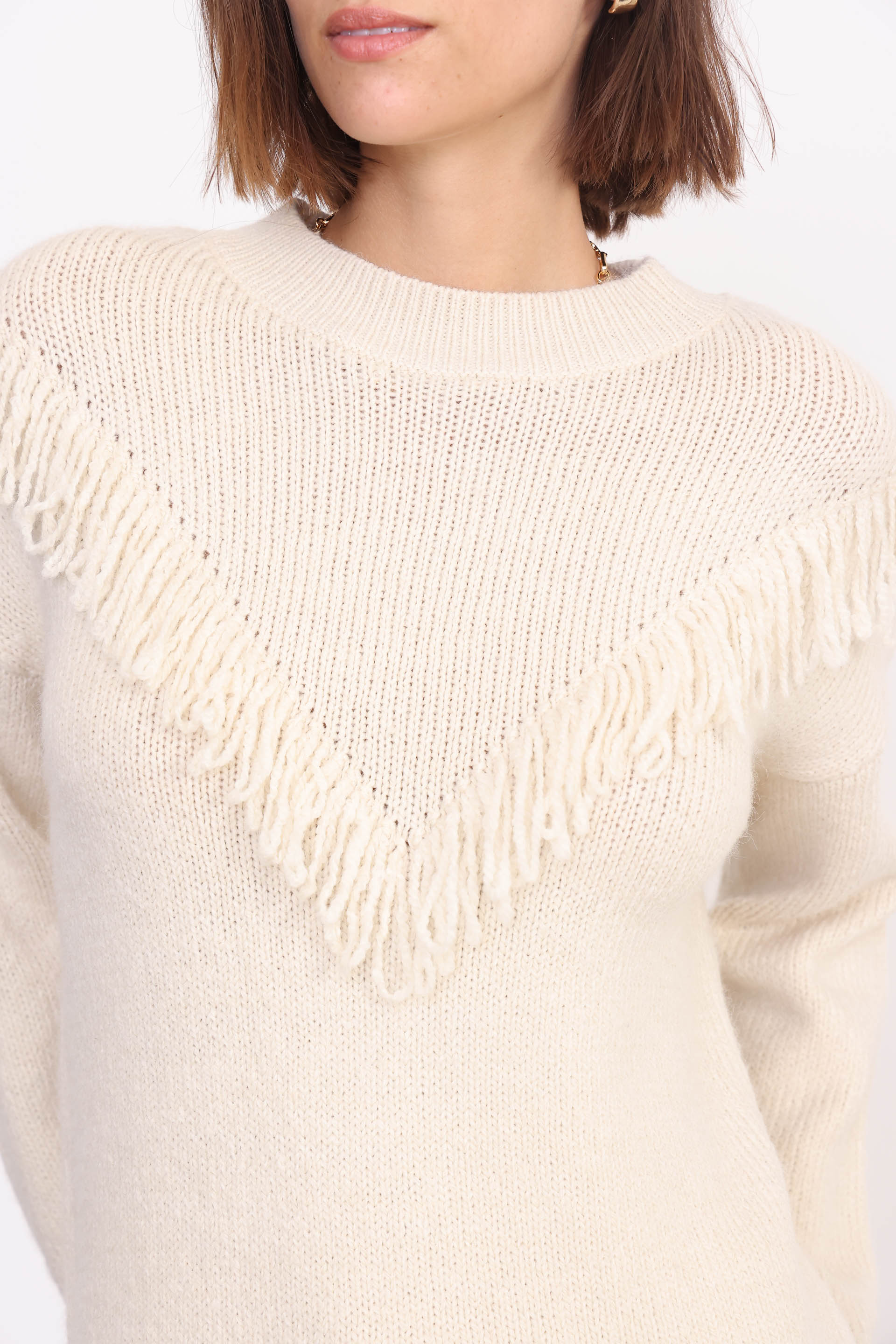 SWEATER FLECOS FRANCESCA MARFIL 