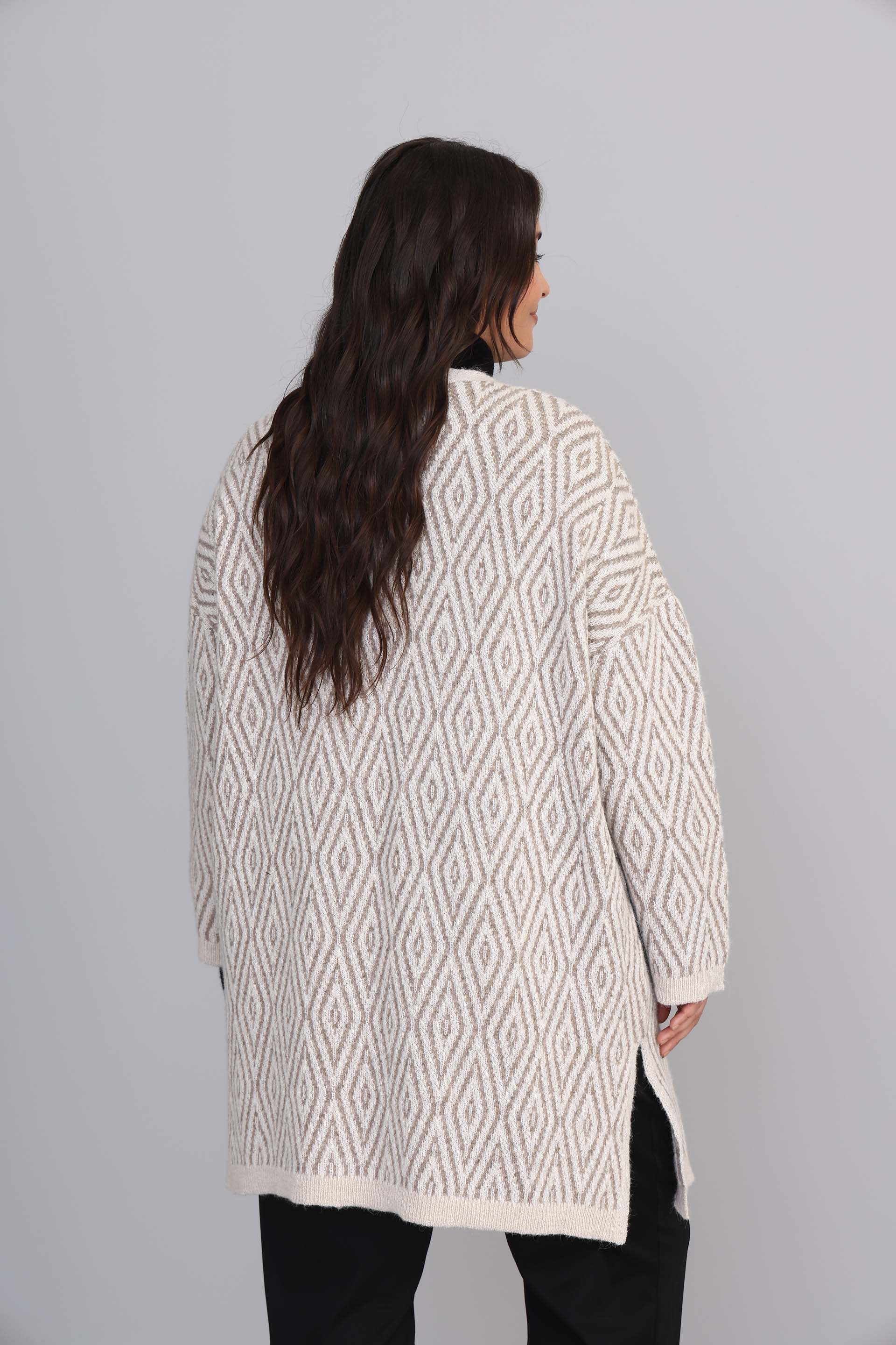 CARDIGAN JACQUARD IRIS BEIGE 