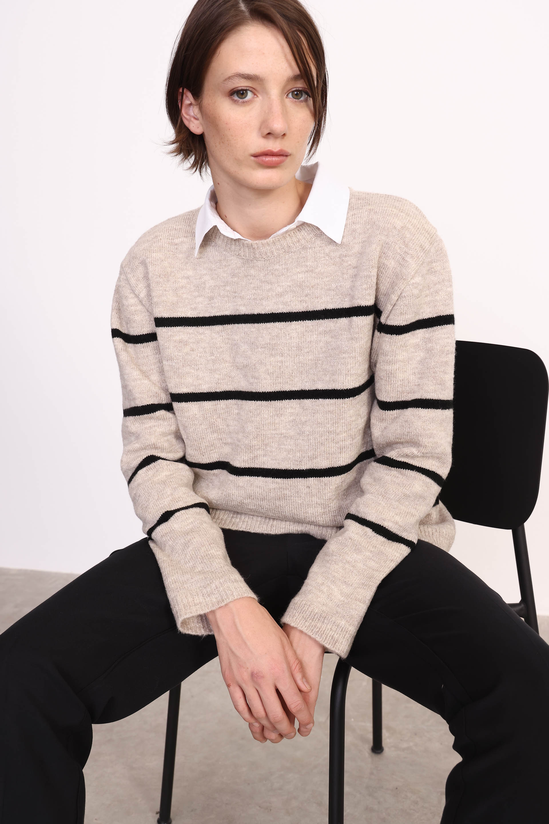 SWEATER RAYADO MADRID BIEGE 