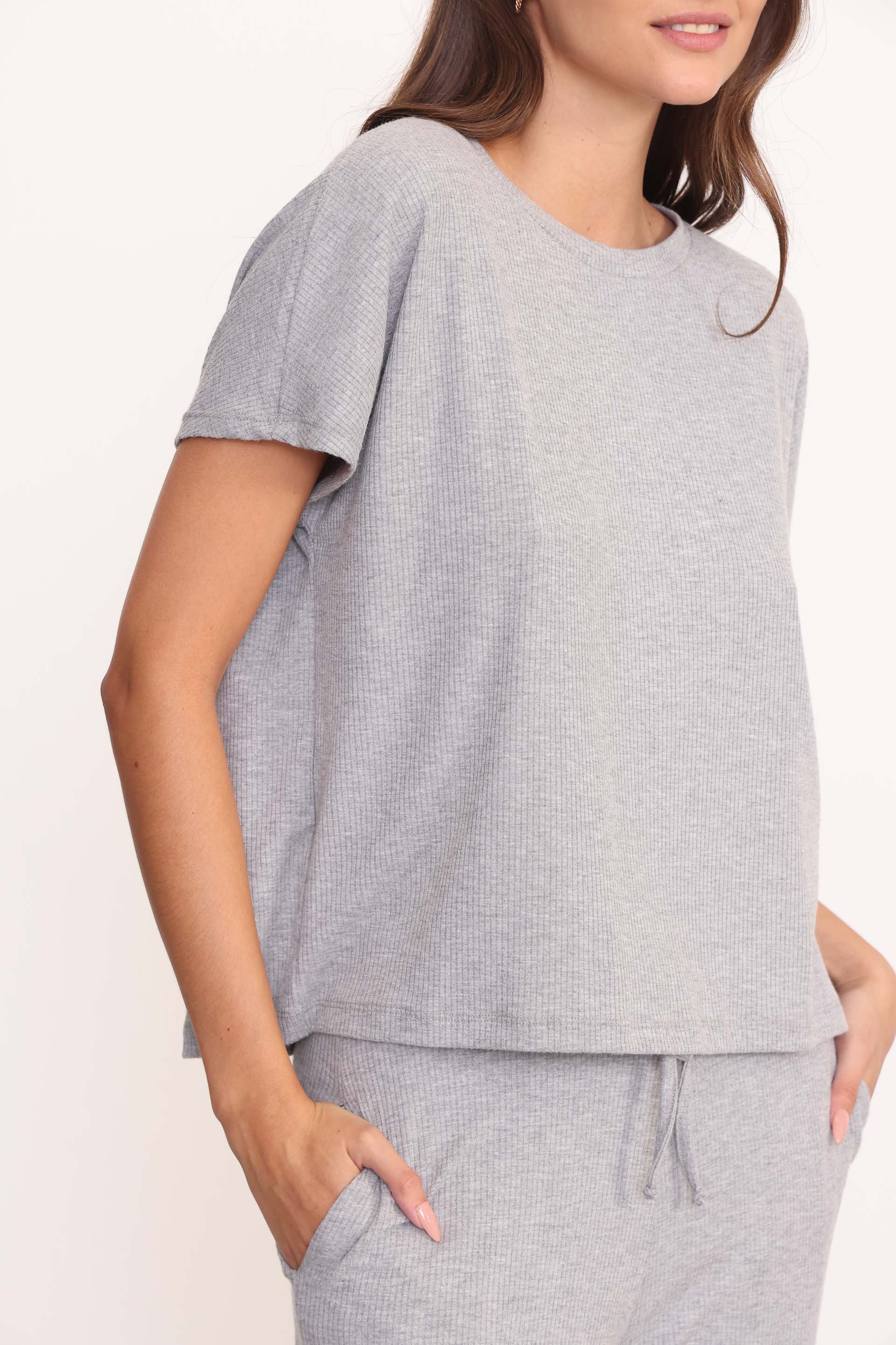 REMERA BRINA GRIS MELANGE