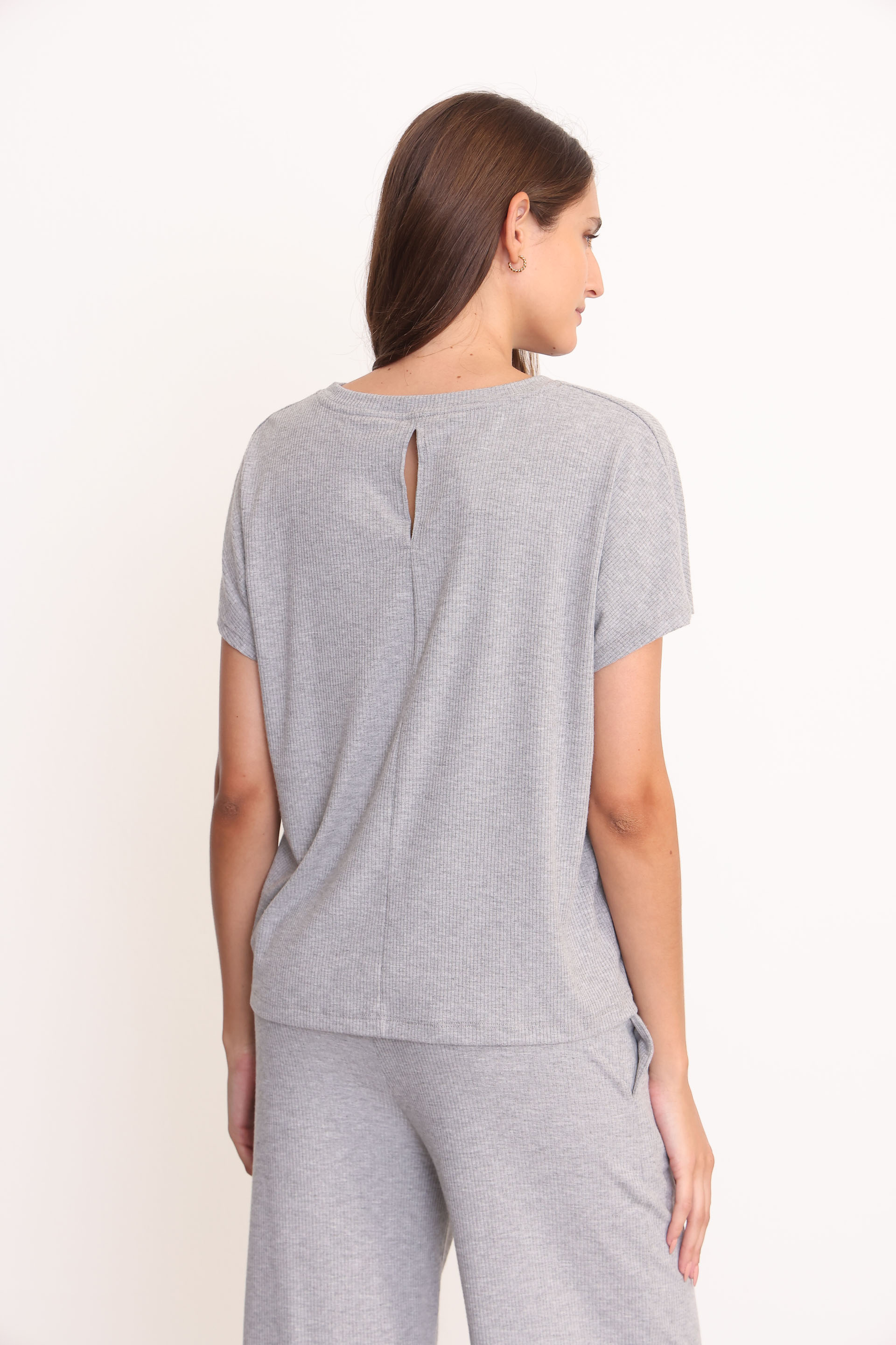 REMERA BRINA GRIS MELANGE