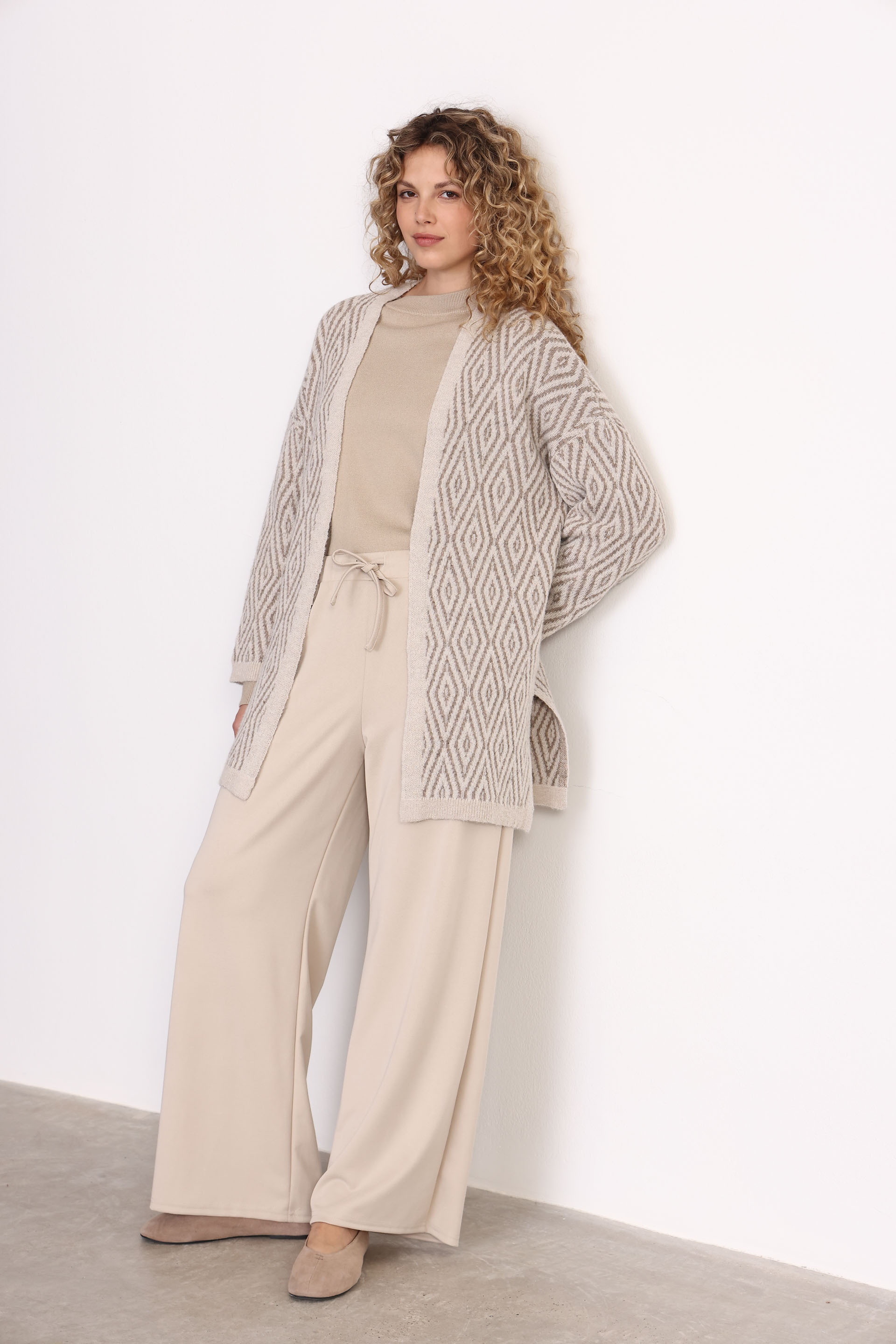 CARDIGAN JACQUARD IRIS BEIGE 