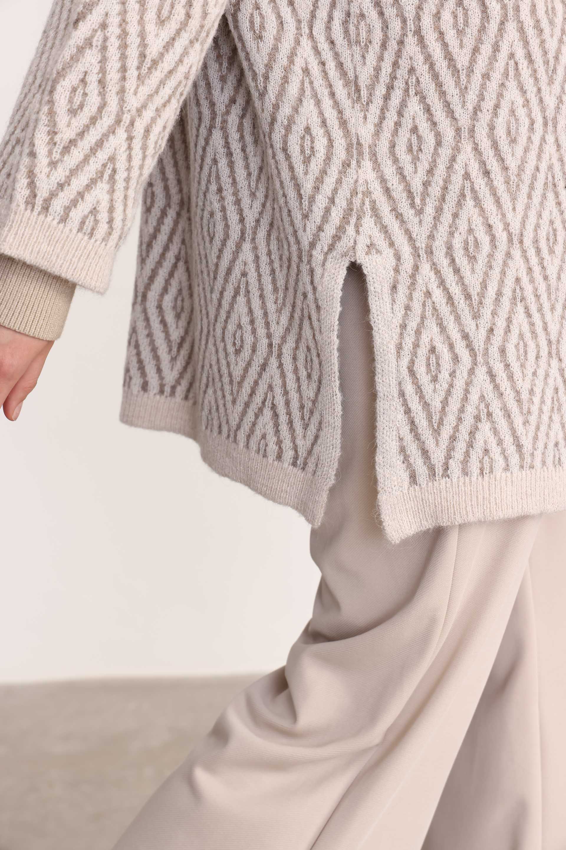 CARDIGAN JACQUARD IRIS BEIGE 