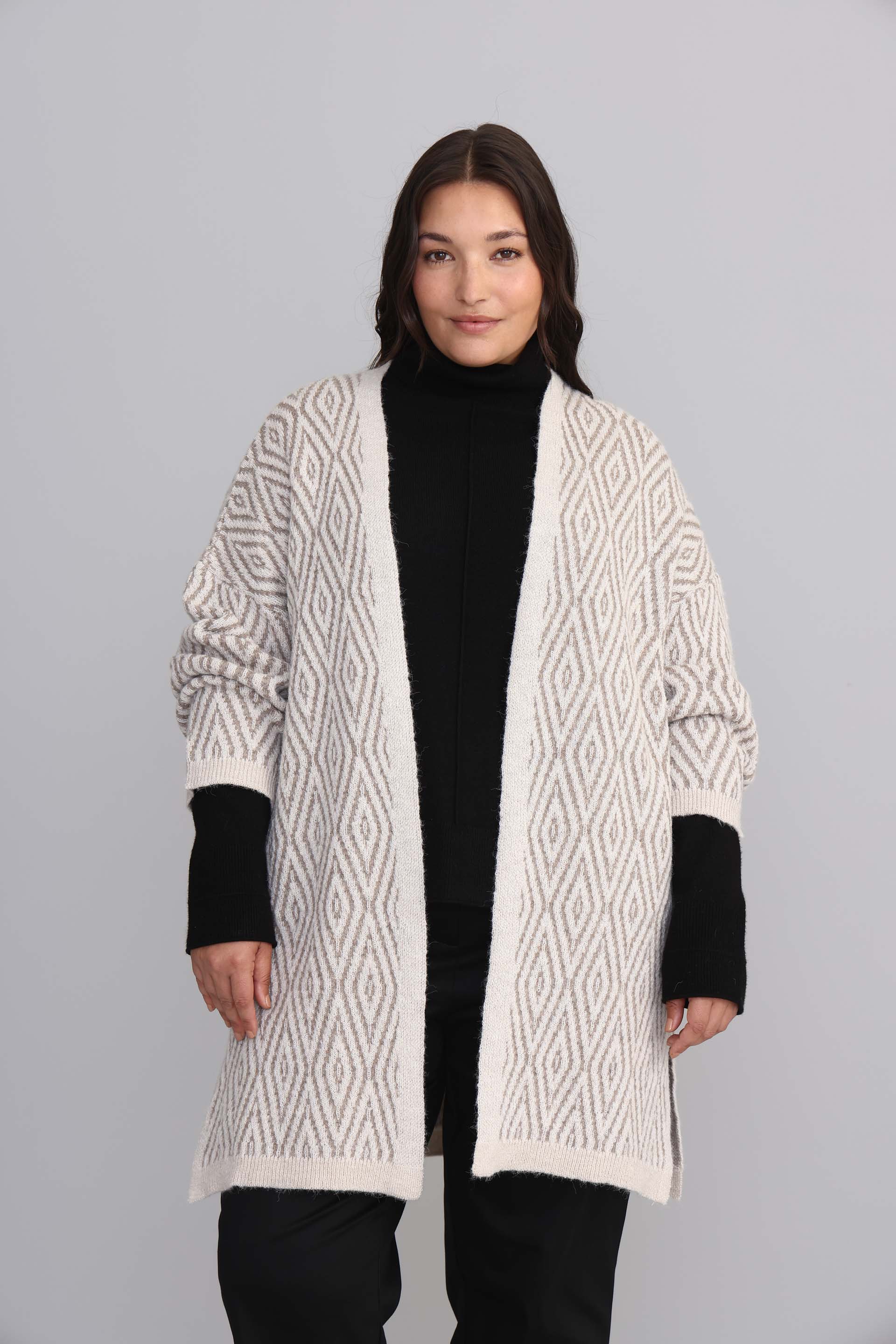 CARDIGAN JACQUARD IRIS BEIGE 