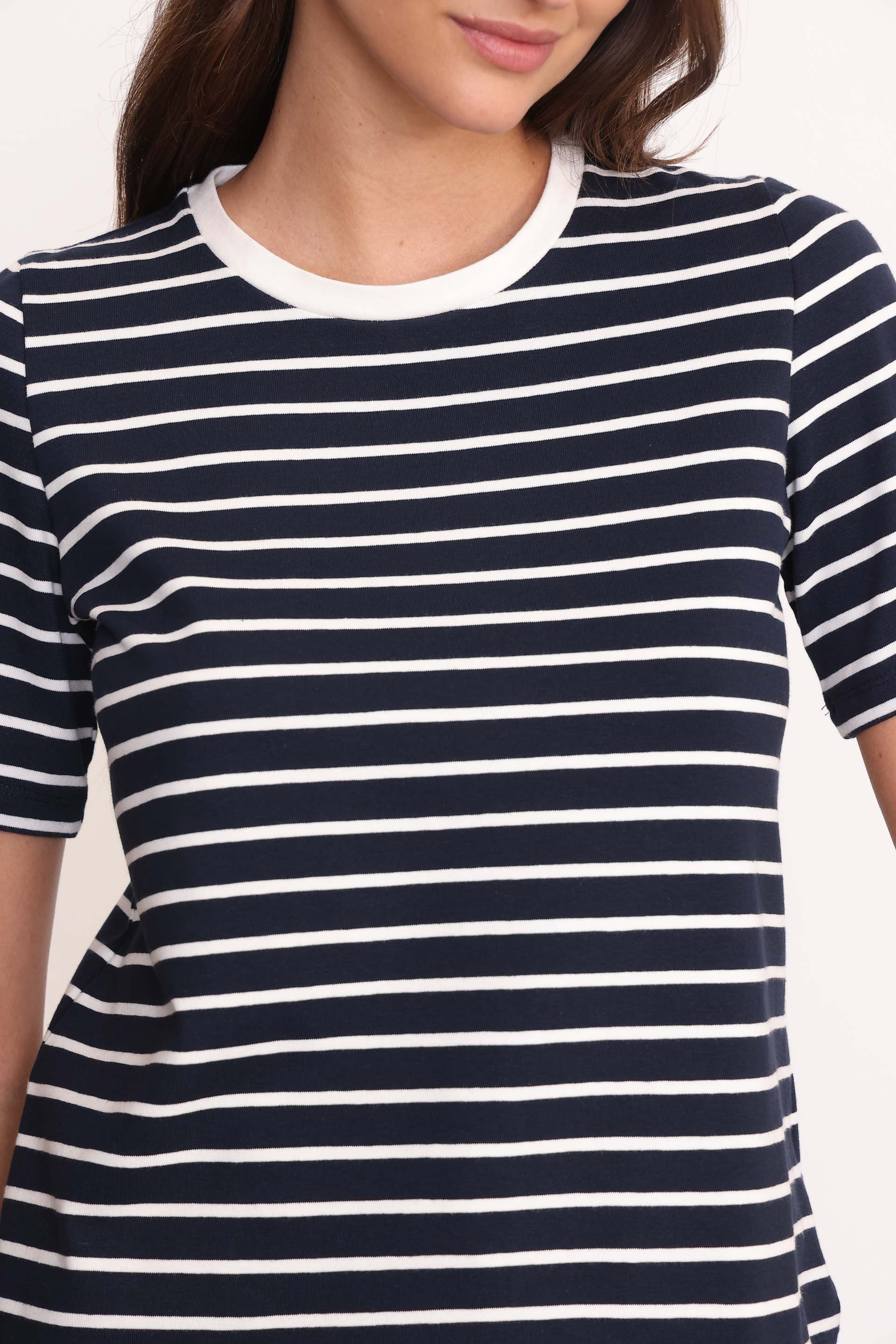 REMERA RAYADA GINA AZUL MARINO