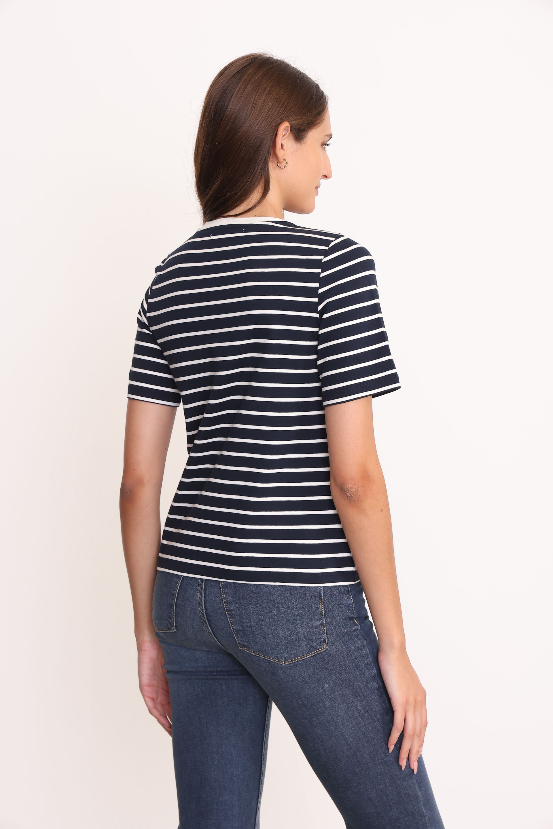 REMERA RAYADA GINA AZUL MARINO