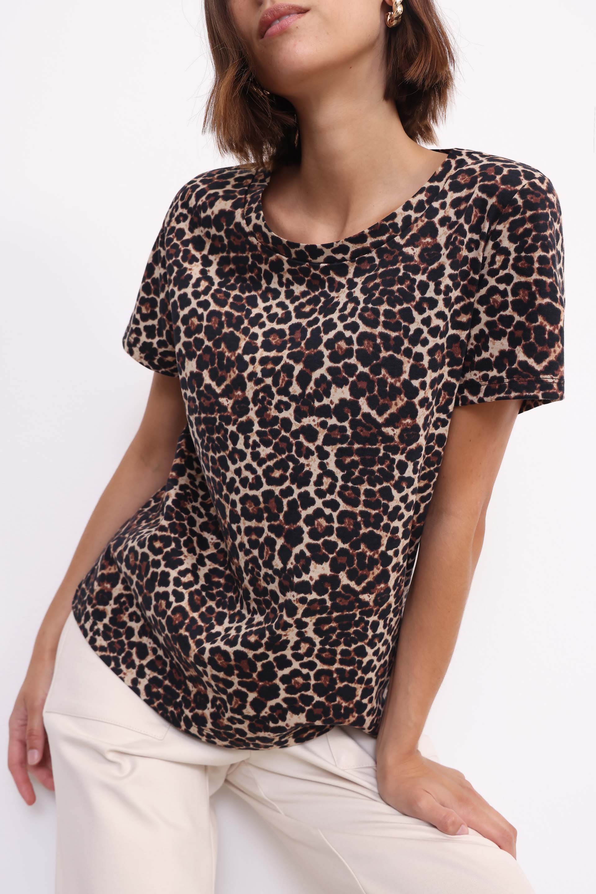 REMERA VERA PRINT MARRON OSCURO