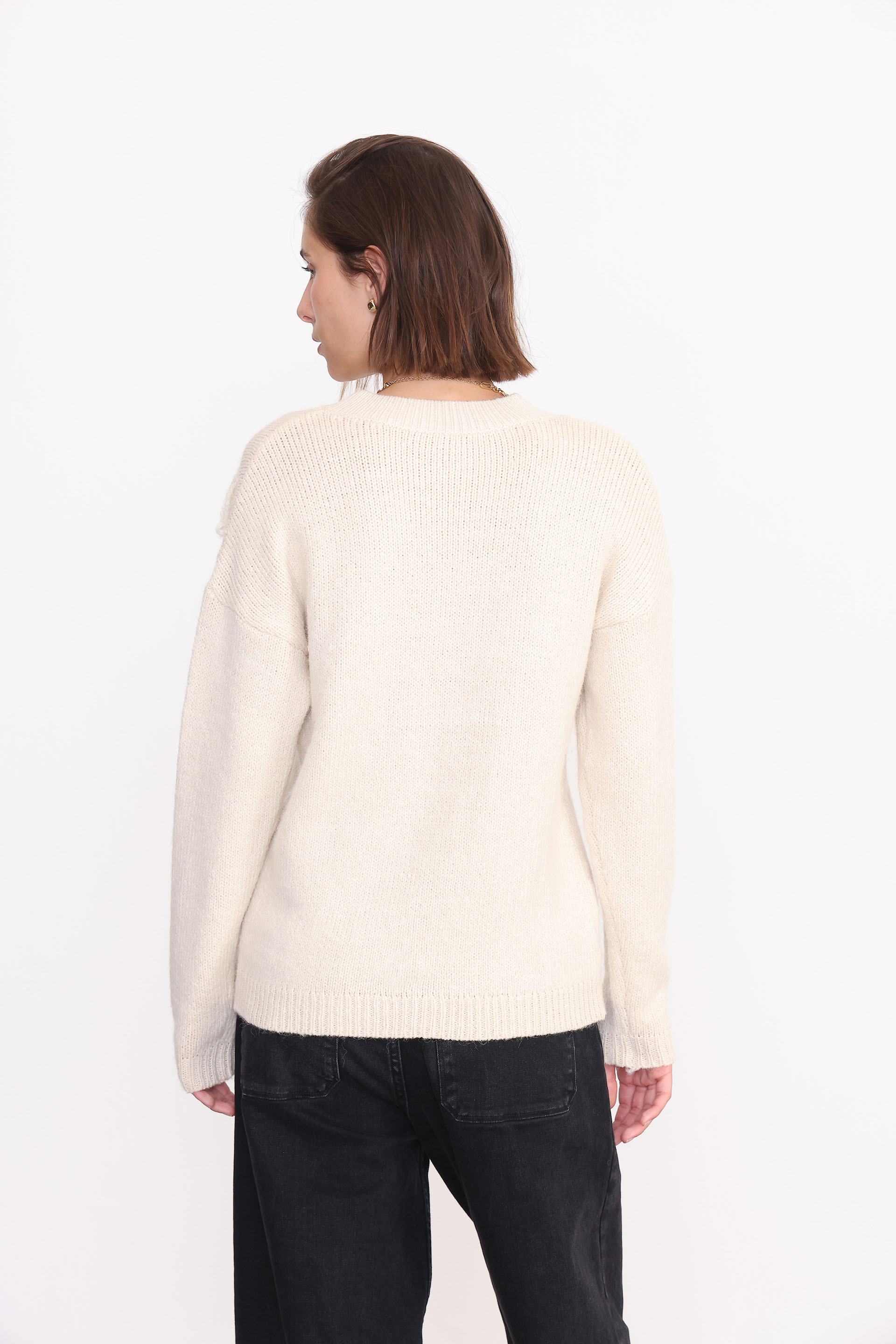 SWEATER FLECOS FRANCESCA MARFIL 