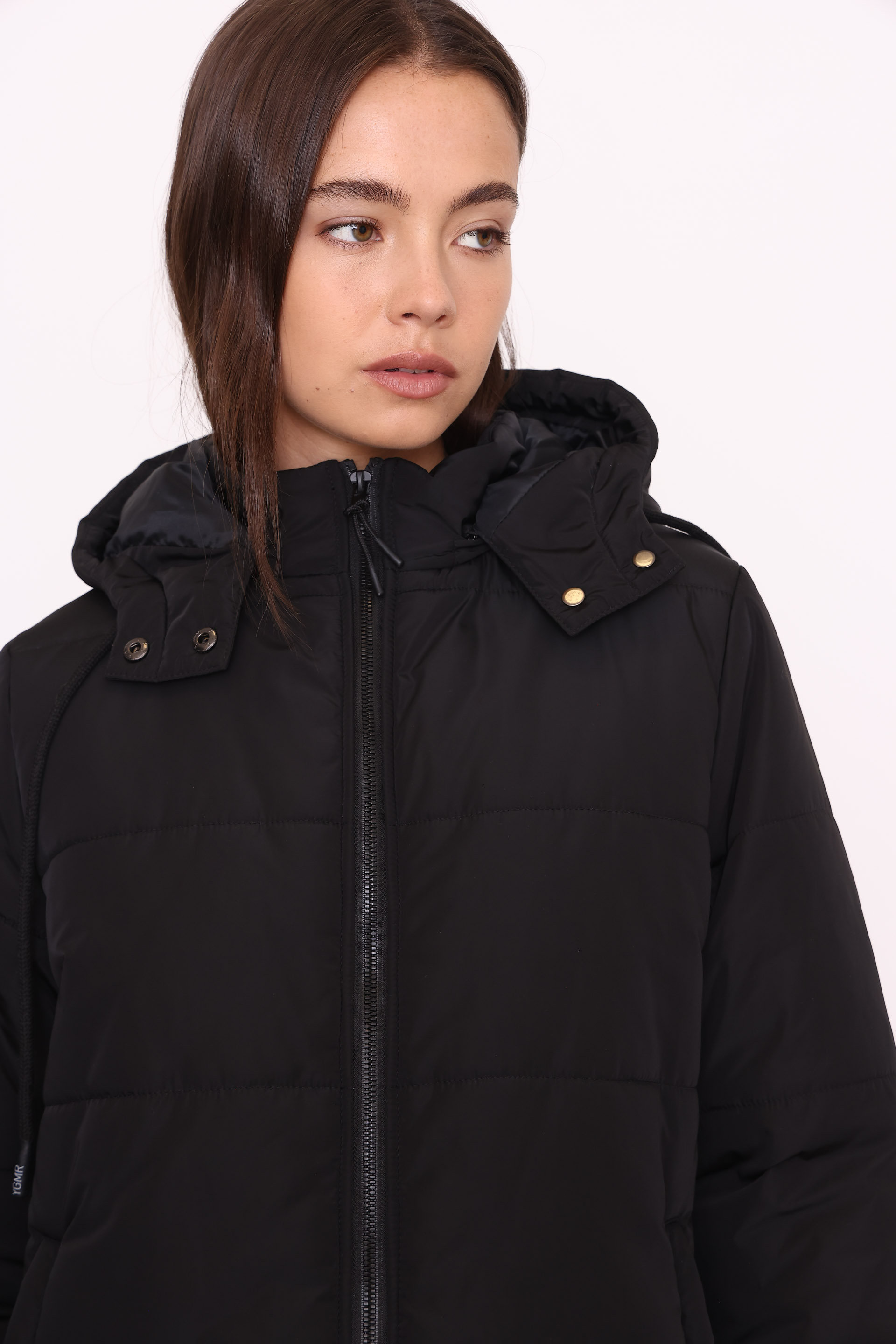 CAMPERA PUFFER LARGA MARTINA NEGRO 