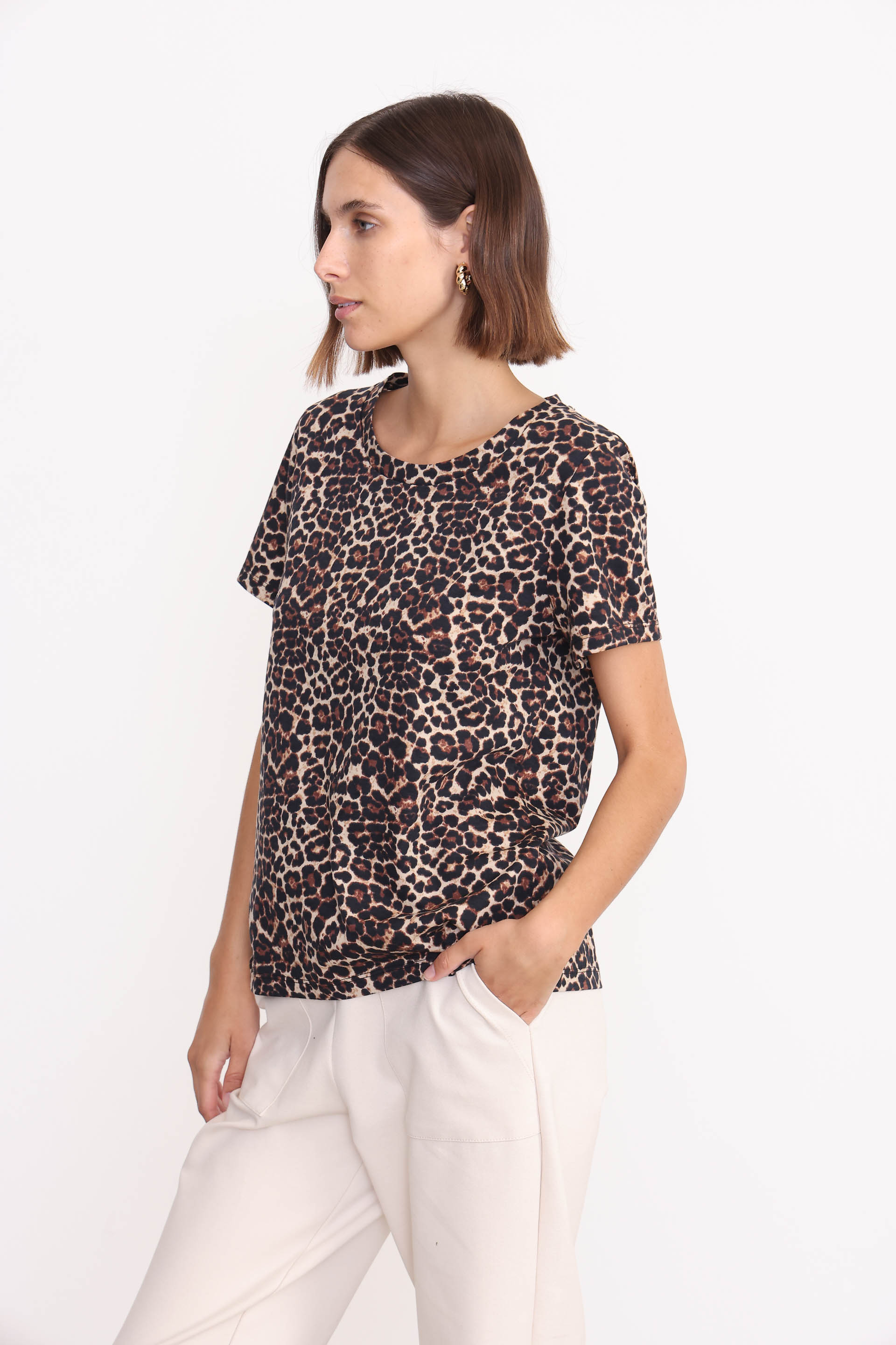 REMERA VERA PRINT MARRON OSCURO