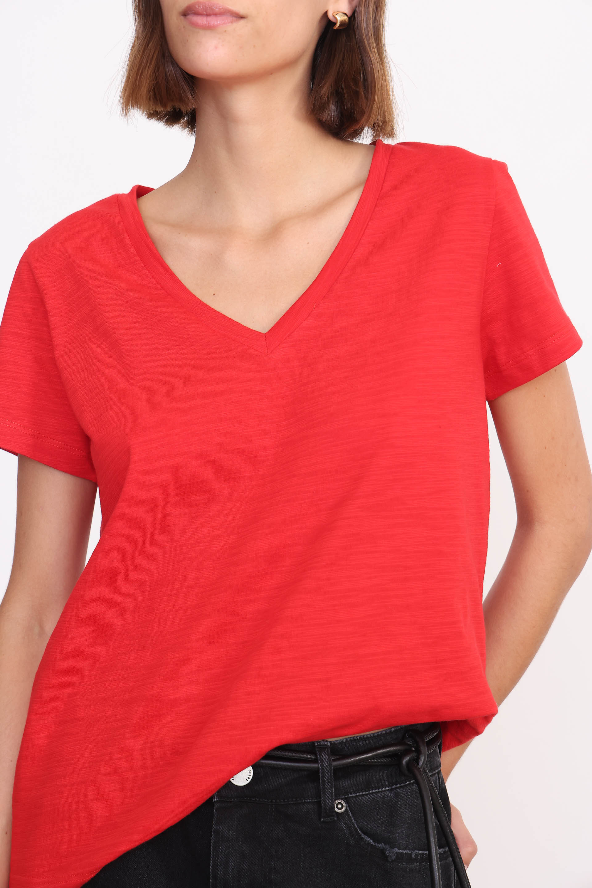 REMERA MARION MC ESCOTE V ROJO 