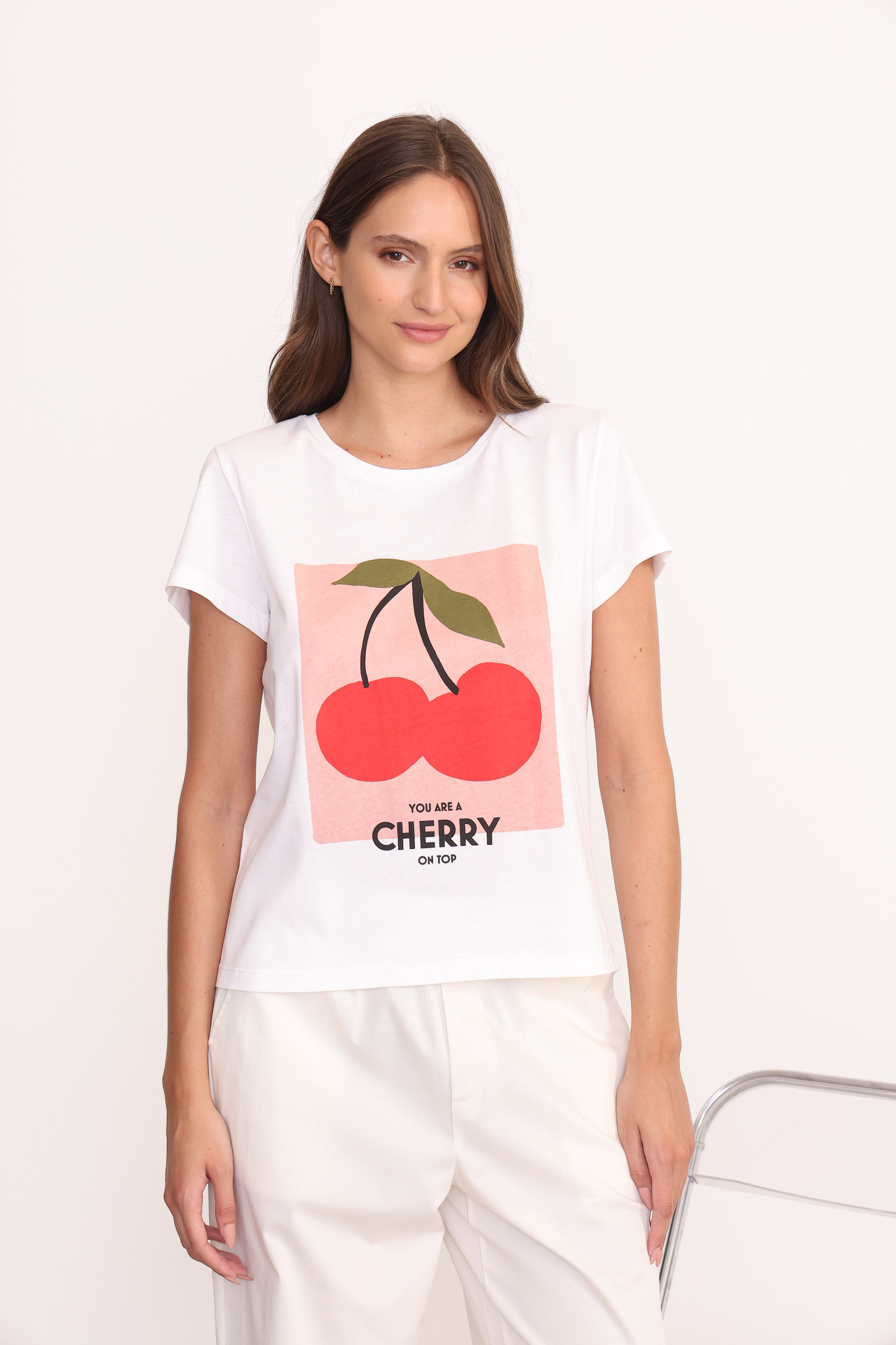 REMERA CHERRY BLANCO 