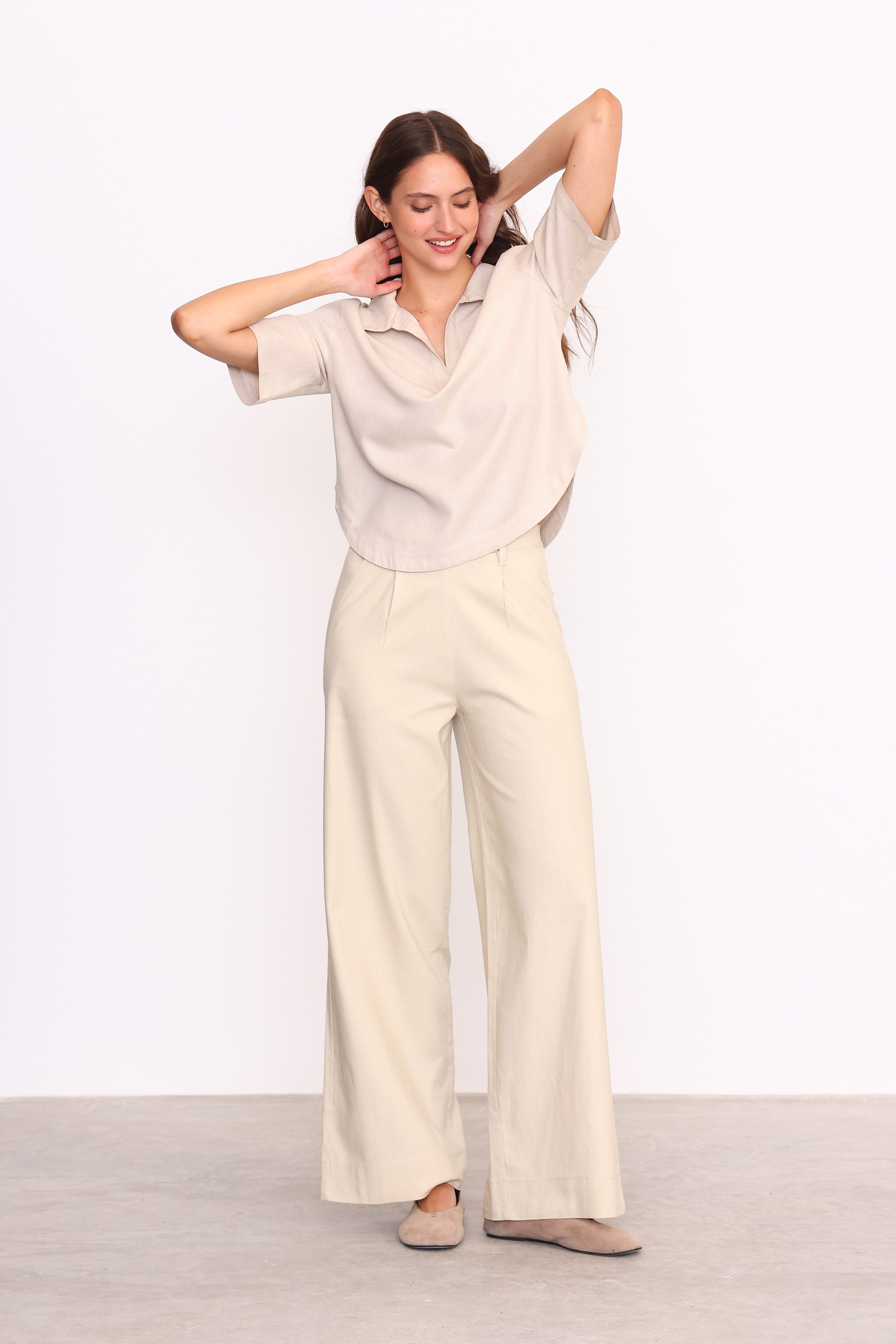PANTALON LINO CONDE BEIGE