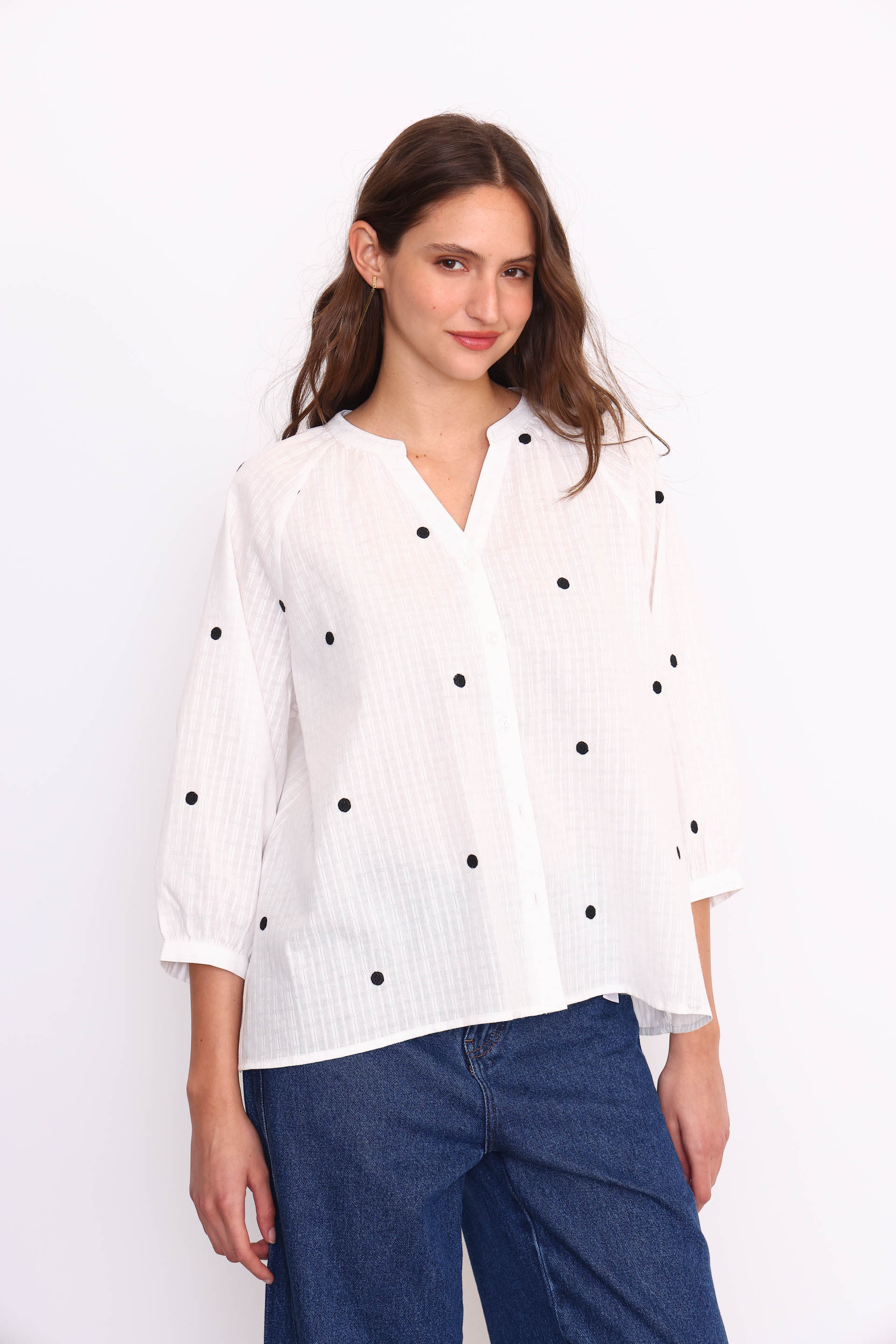CAMISA PLUMETI COLOR CRIS  NEGRO