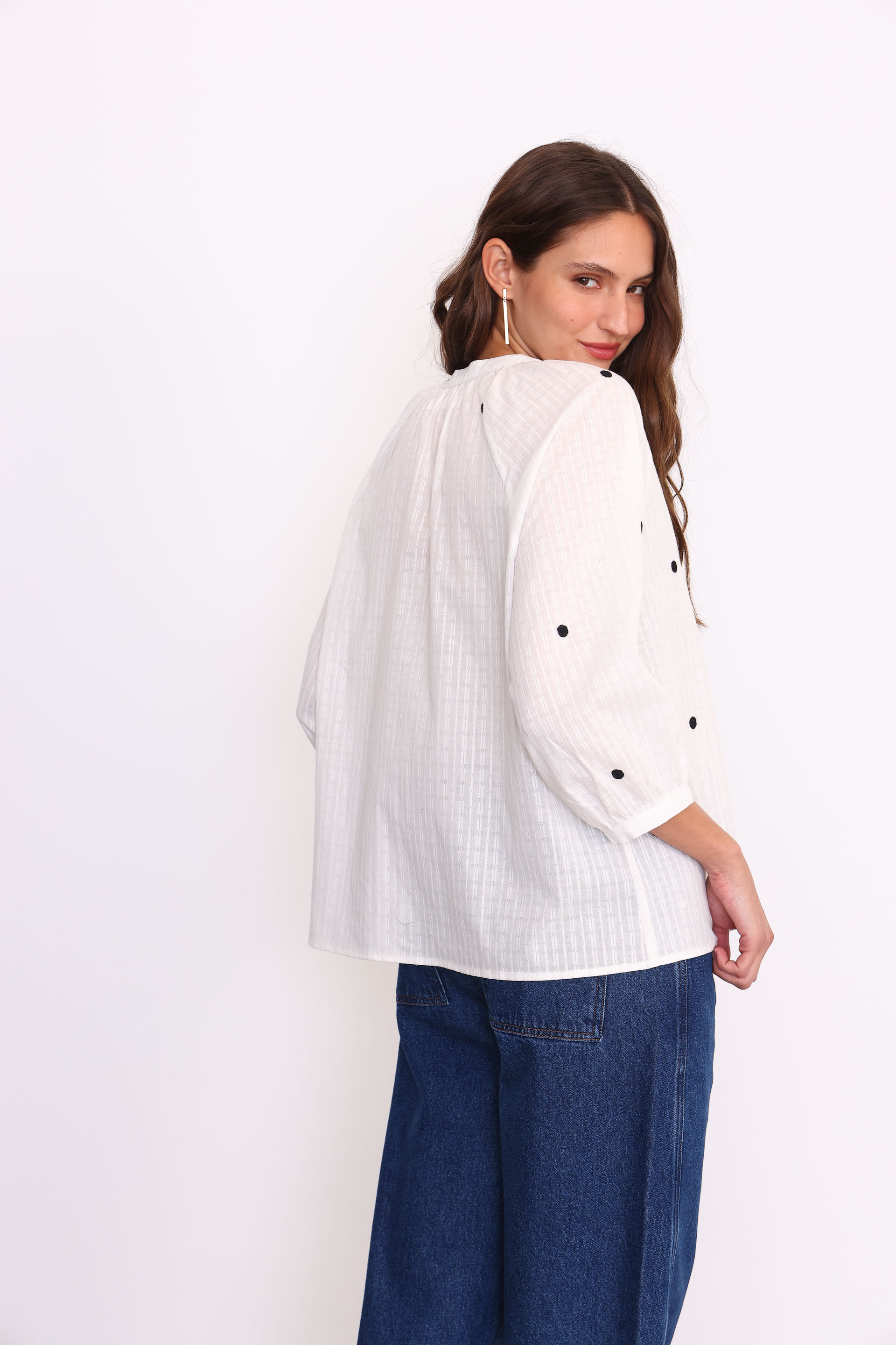 CAMISA PLUMETI COLOR CRIS  NEGRO