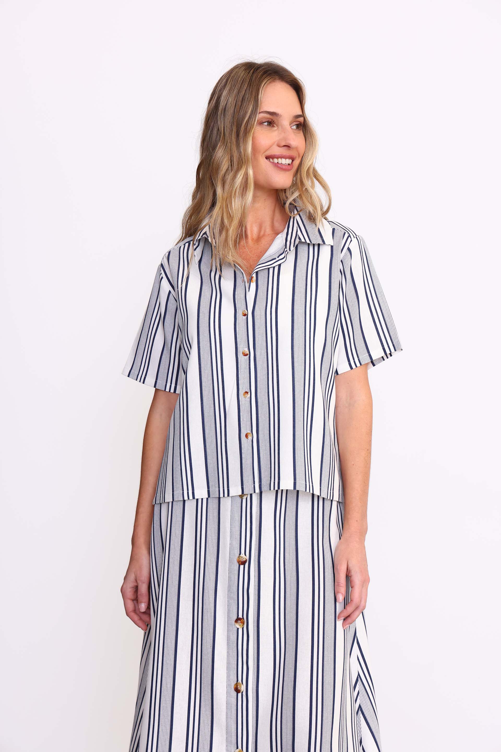 CAMISA LUISA AZUL MARINO