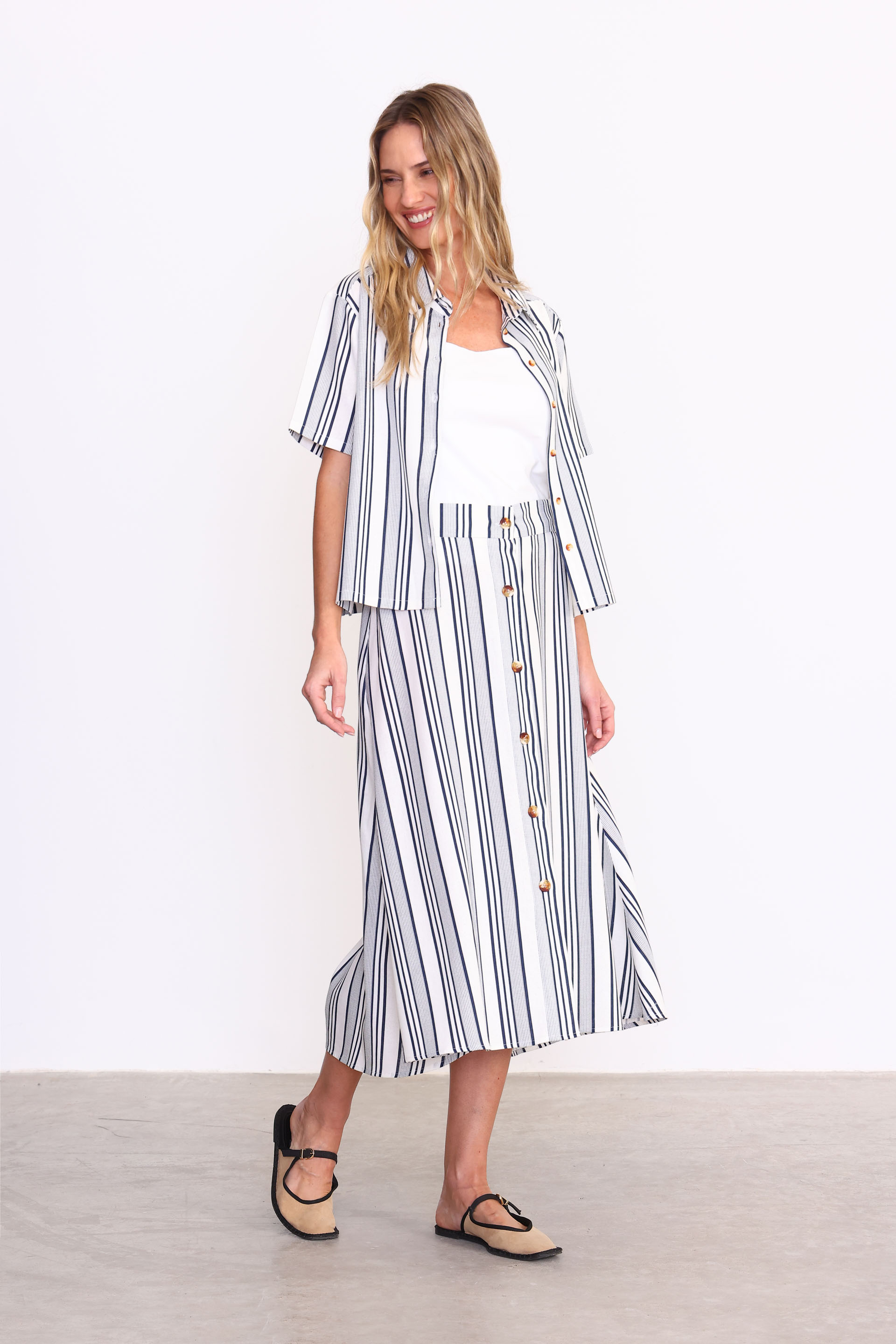 POLLERA LUISA AZUL MARINO