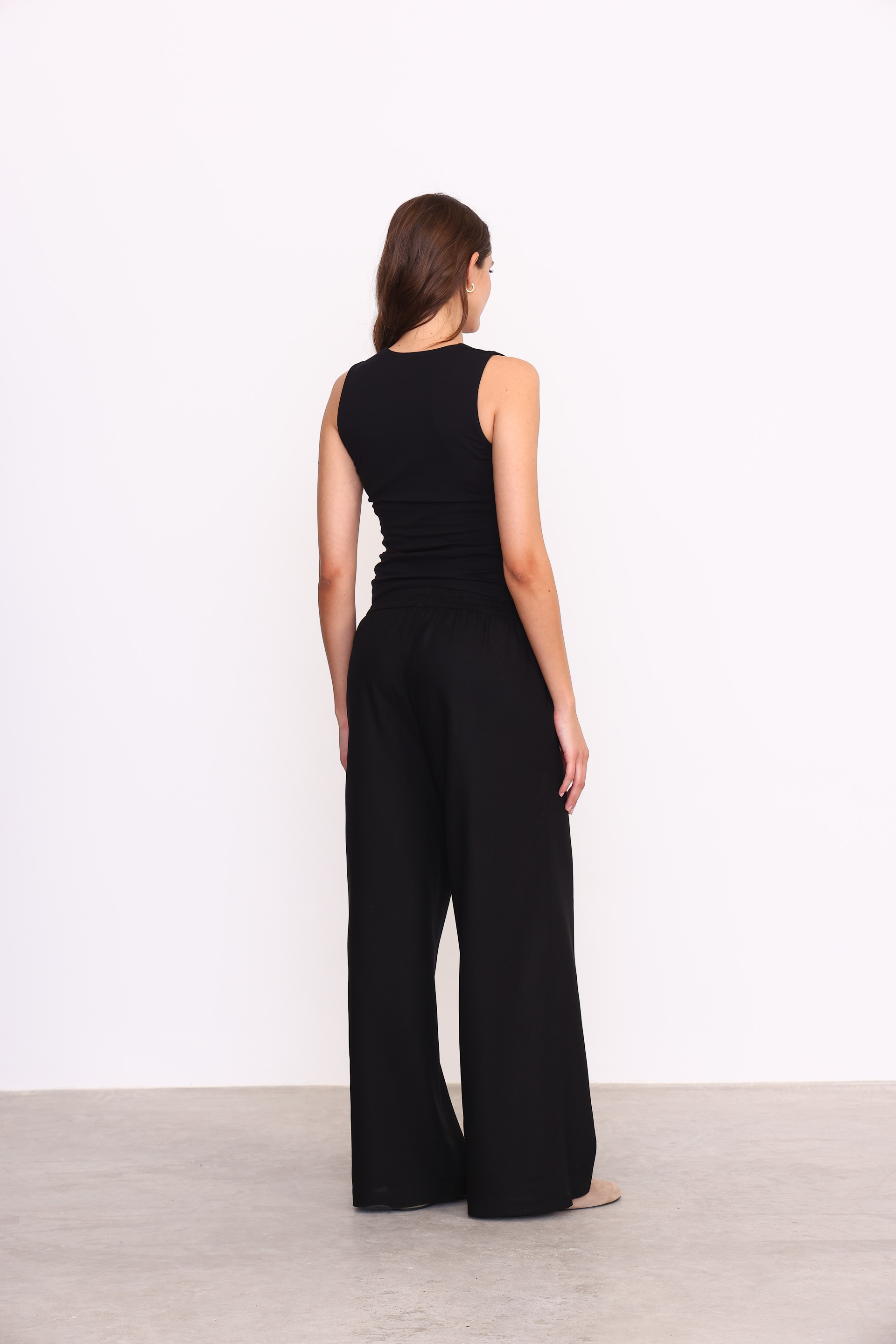 PANTALON  WIDE LEG PIA  NEGRO