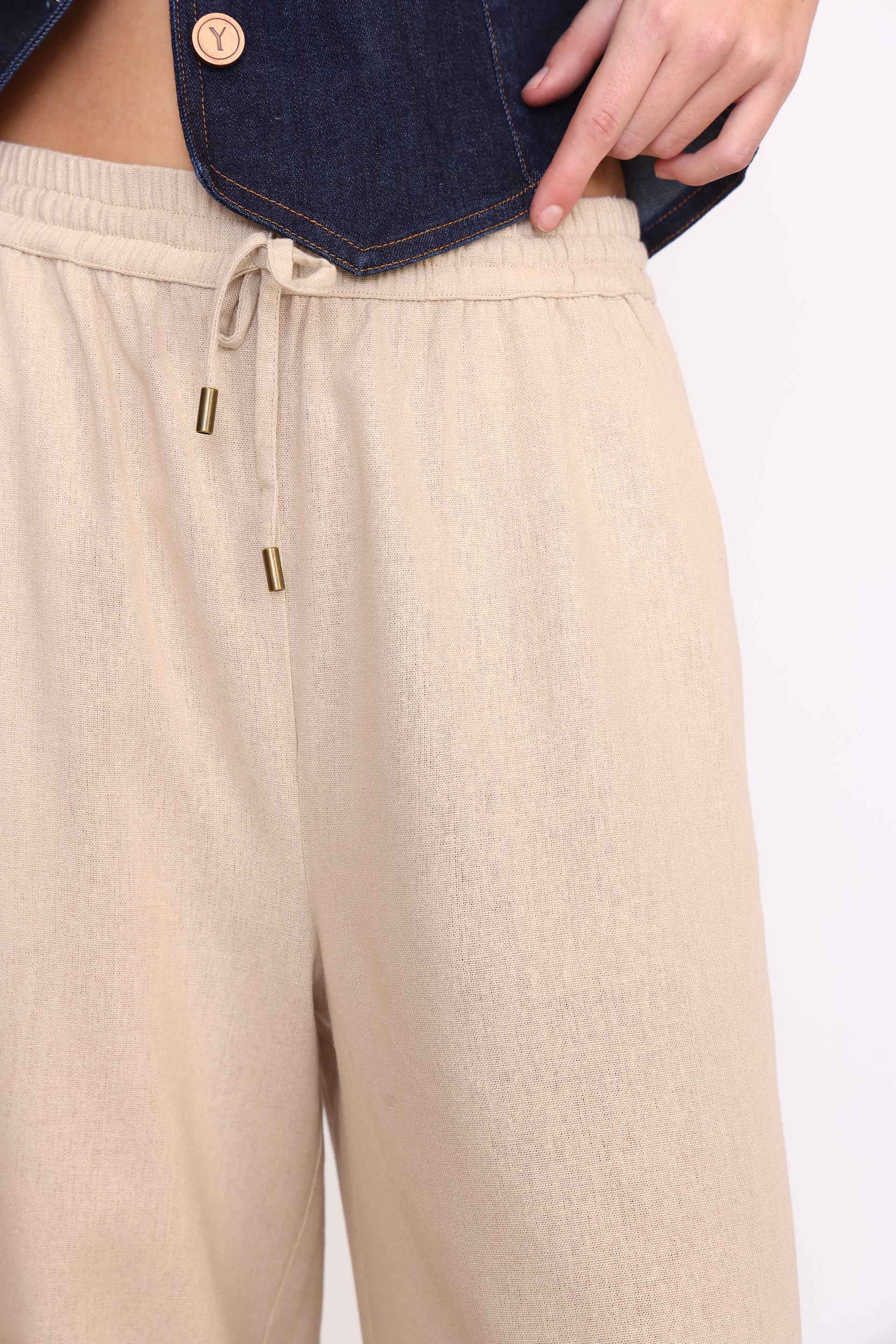 PANTALON  WIDE LEG PIA  BEIGE