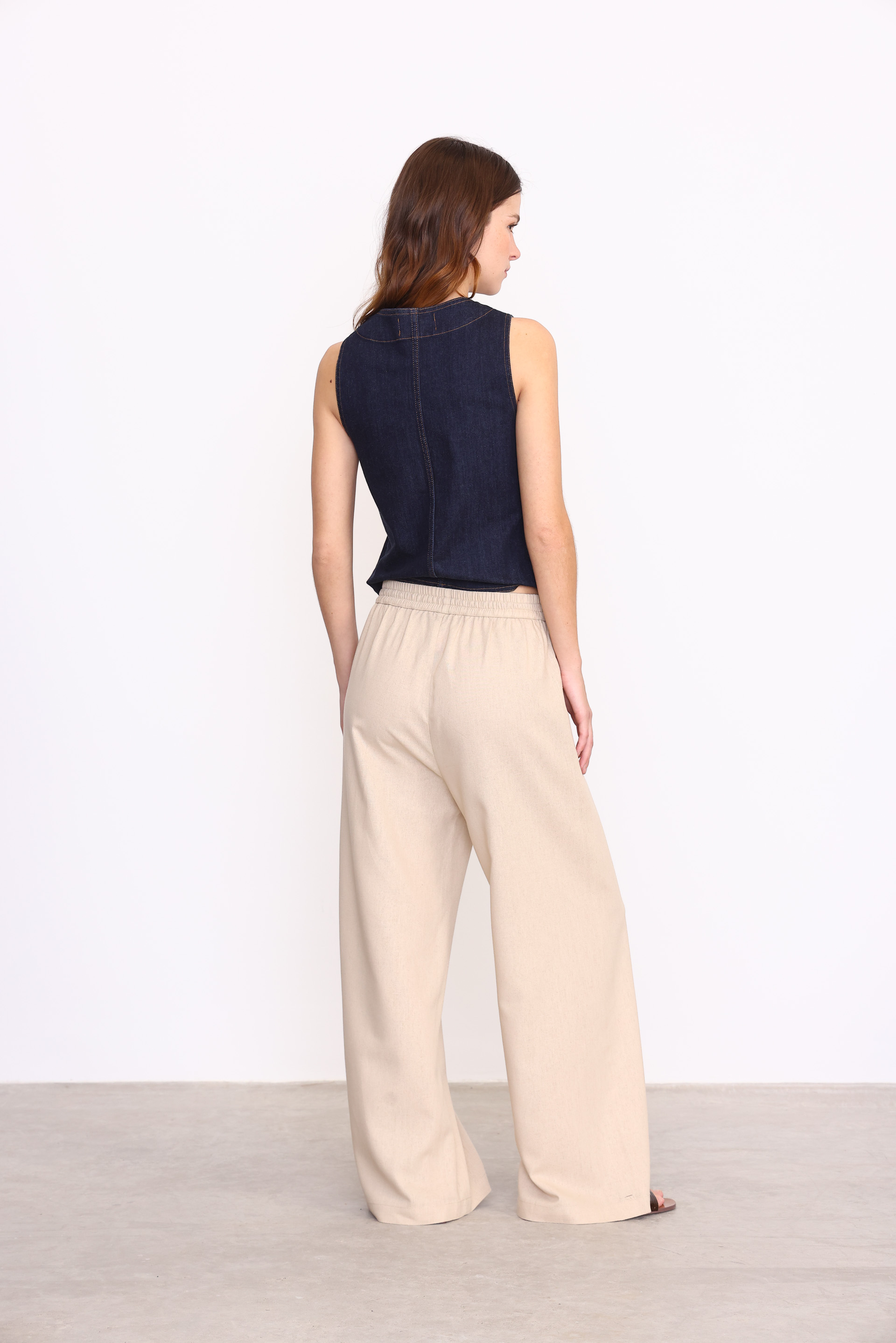 PANTALON  WIDE LEG PIA  BEIGE