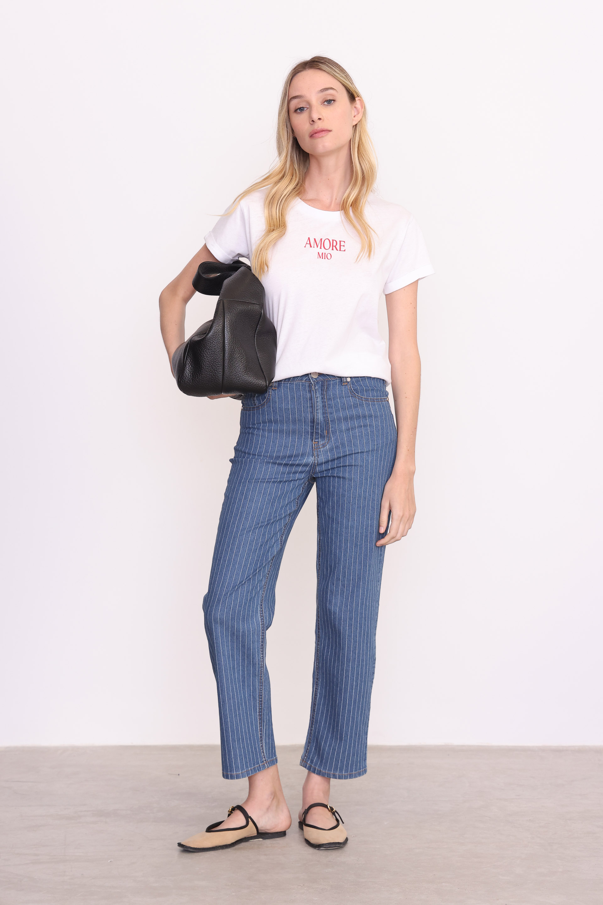 Y003 JEAN RECTO T.ALTO TEXTURA AZUL MEDIO